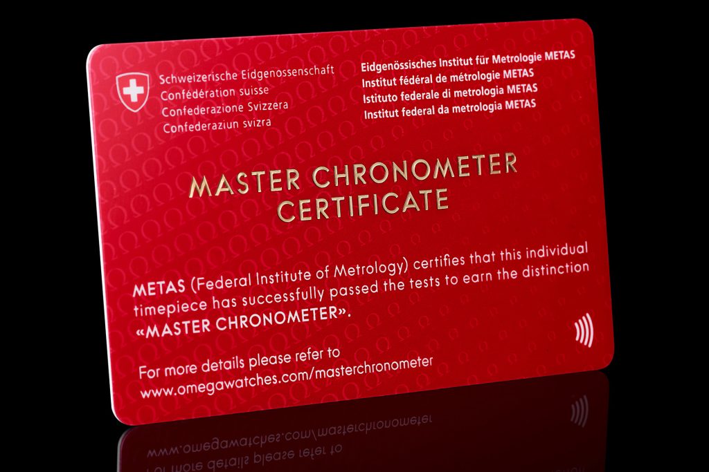OMEGA master chronometer certificate