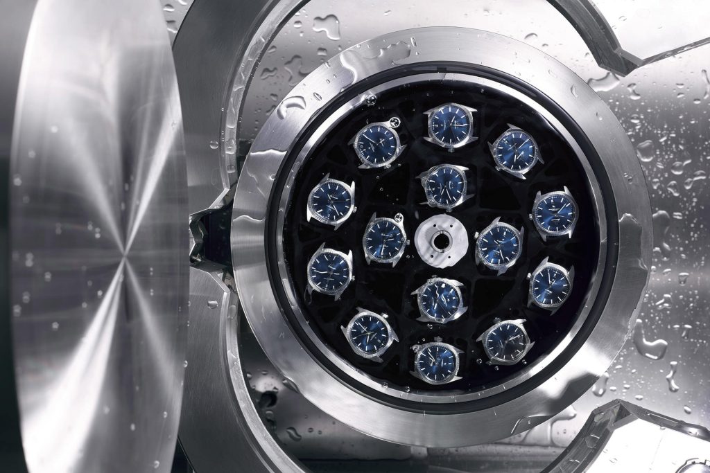 Many OMEGA watches being tested under water