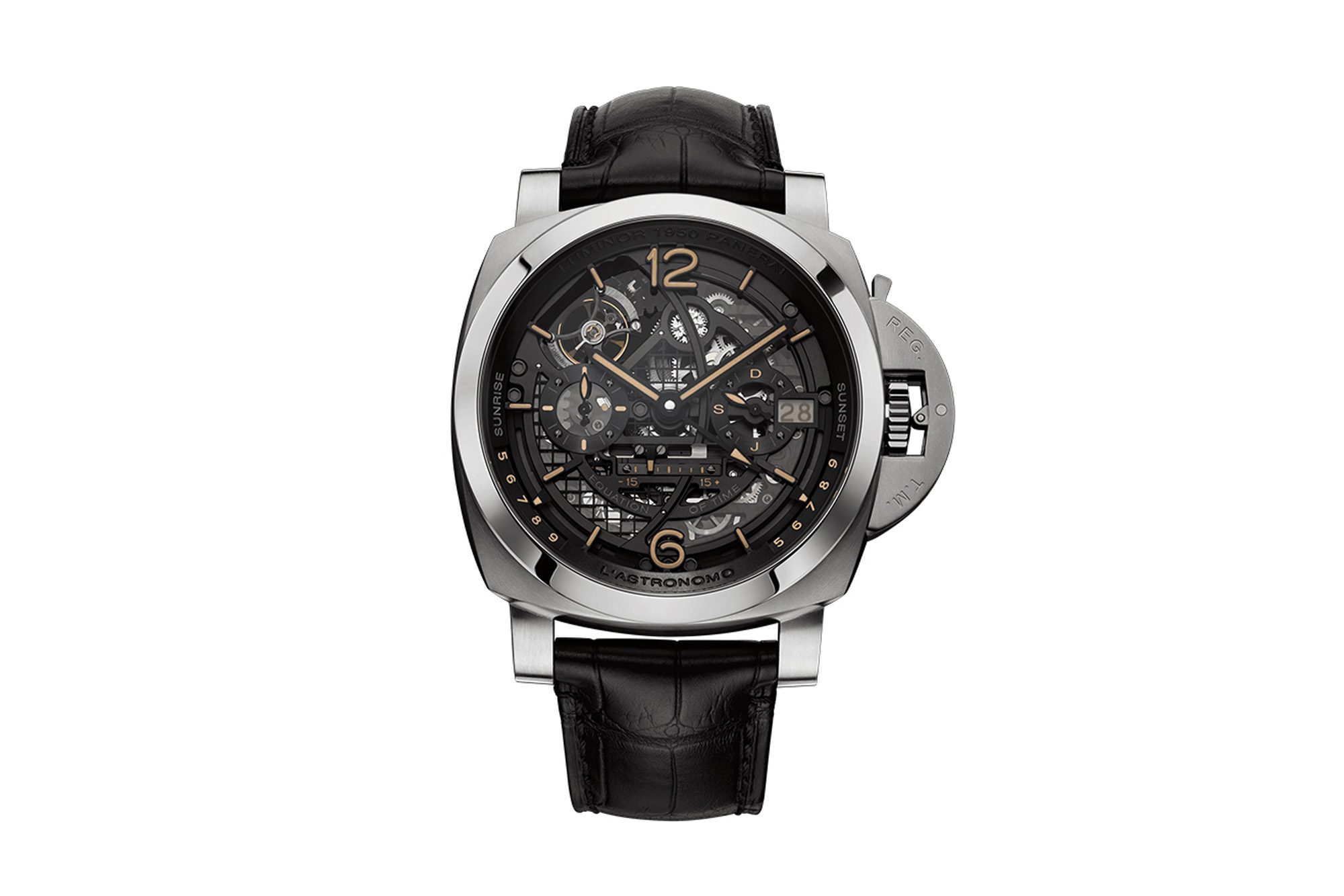 panerai lastronomo Pam 920 luminor 1950 tourbillon moon phases equation of time gmt 50mm