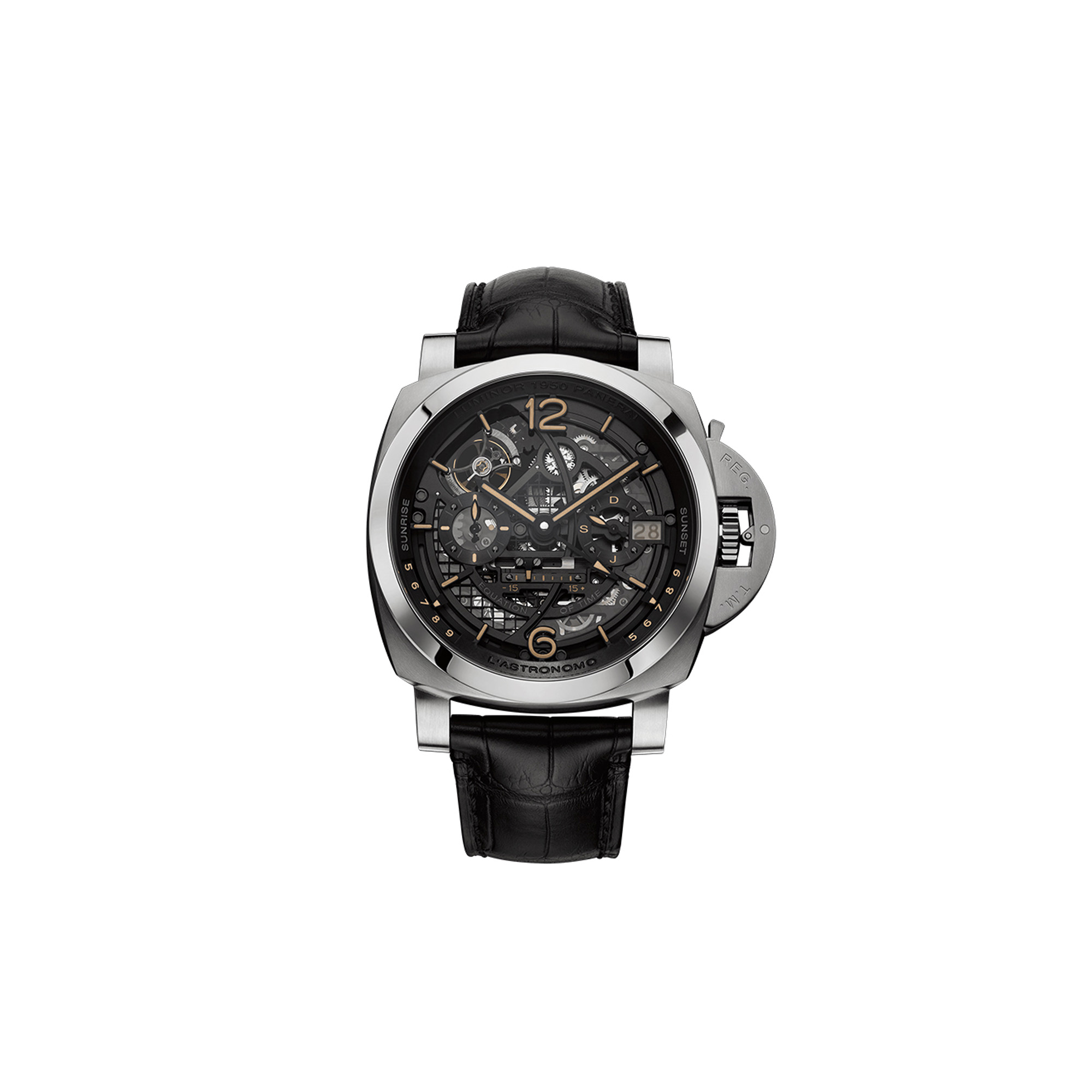 panerai lastronomo Pam 920 luminor 1950 tourbillon moon phases equation of time gmt 50mm
