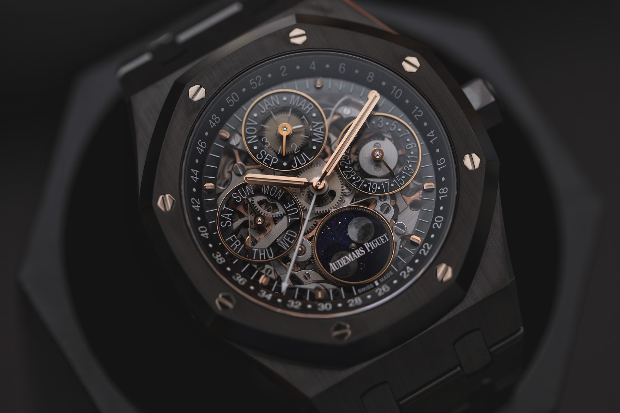 Audemars Piguet Royal Oak Perpetual Calendar Openworked in Black Ceramic