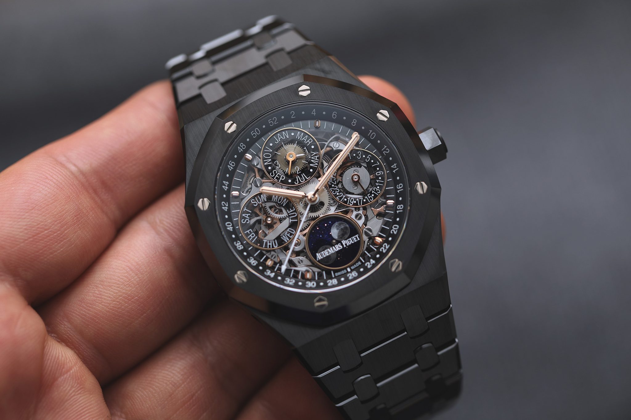 Audemars Piguet Royal Oak Perpetual Calendar Openworked in Black Ceramic Ref.: 26585CE