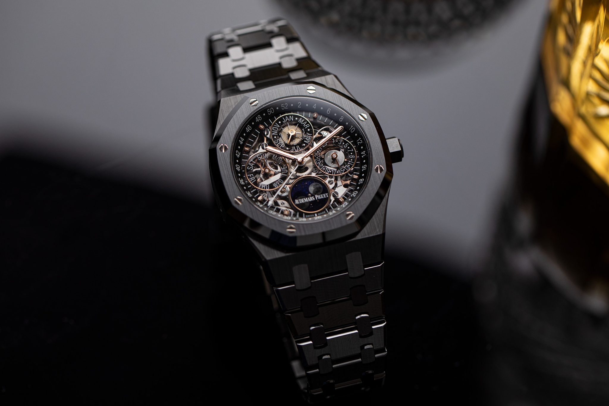 Audemars Piguet Royal Oak Perpetual Calendar Openworked in Black Ceramic Ref.: 26585CE