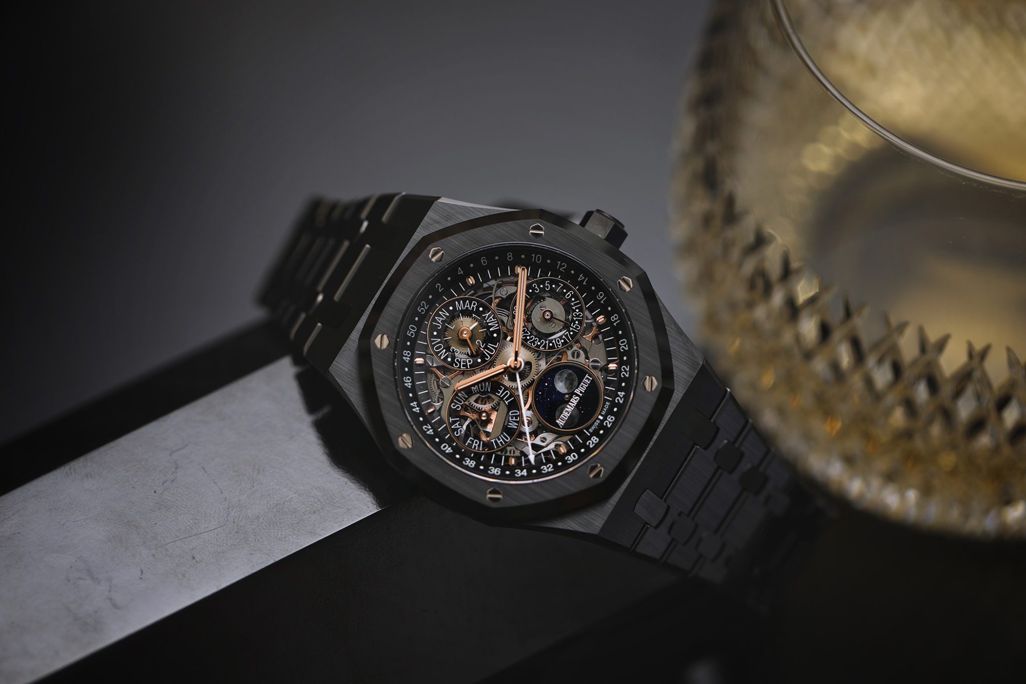 Audemars Piguet Royal Oak Perpetual Calendar Openworked in Black Ceramic Ref.: 26585CE