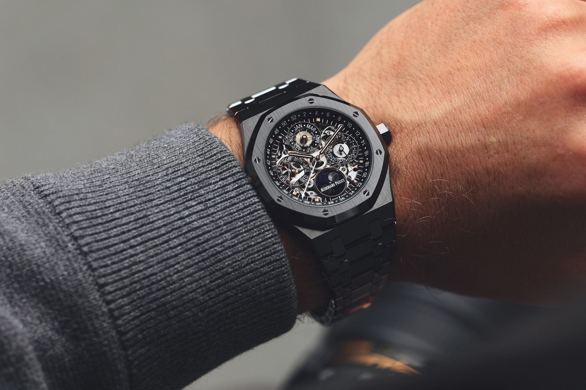 Audemars Piguet Royal Oak Perpetual Calendar Openworked in Black Ceramic Ref.: 26585CE