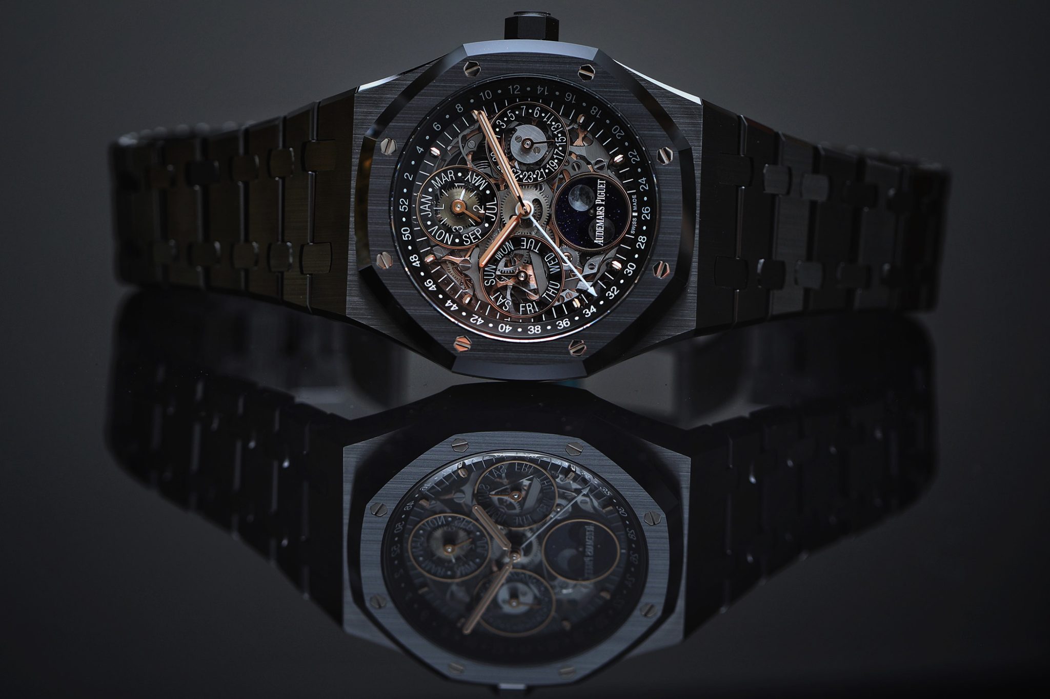 Audemars Piguet Royal Oak Perpetual Calendar Openworked in Black Ceramic