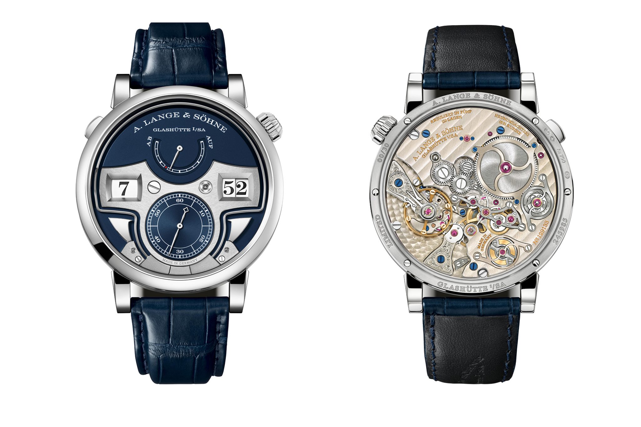 A. Lange und Soehne Zeitwerk Minutenrepetition ALS 147 028 F Front and Caseback Watches And Wonders 2020 Novelty
