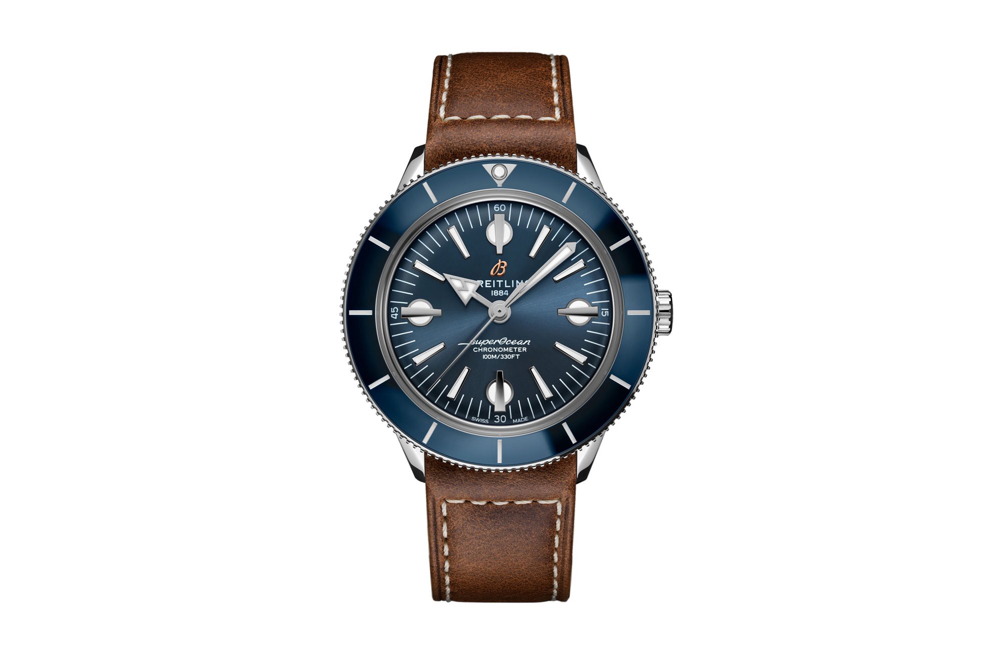 Breitling Superocean Heritage 57 with Blue Dial Brown Leather Strap A10370161C1X1