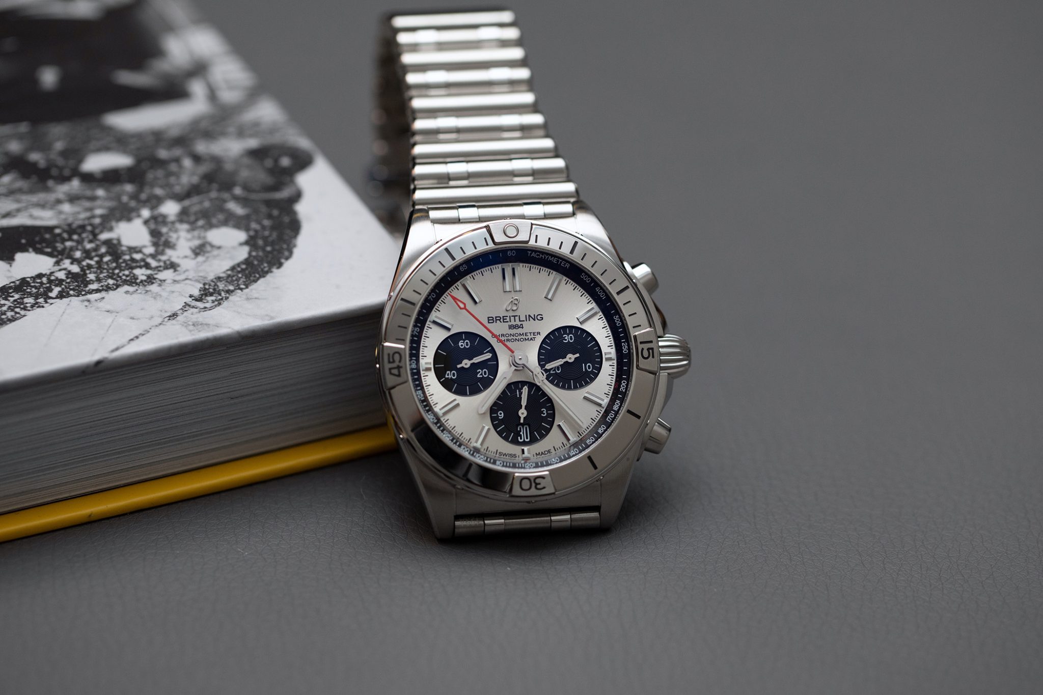 The new Breitling Chronomat collection, here the new Chronomat B01 42 in Stainless Steel with the silver dial