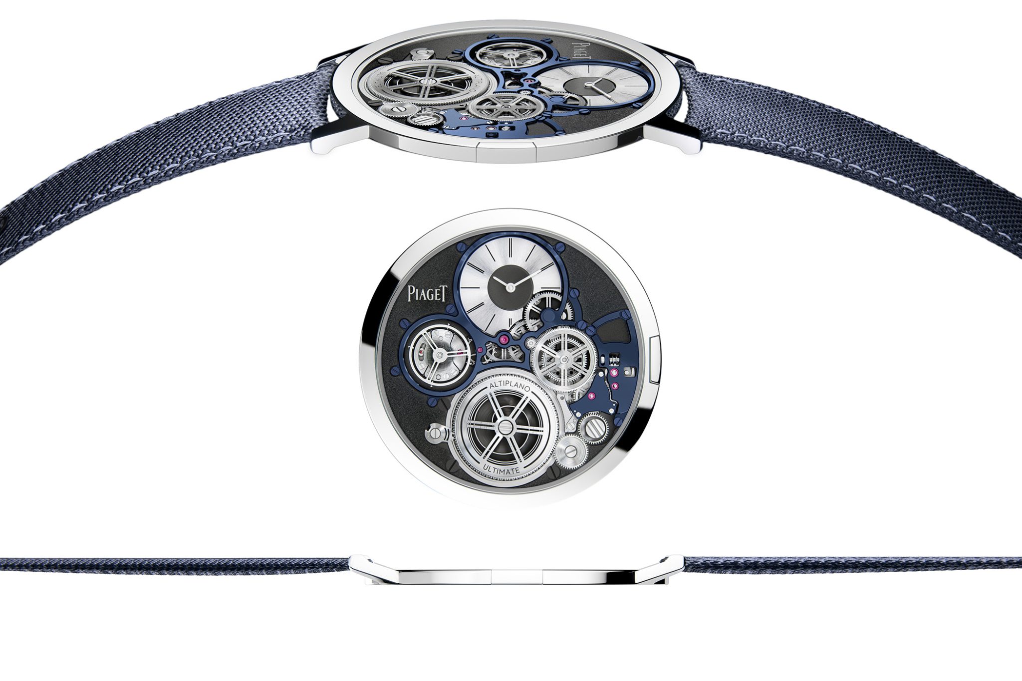 Piaget Altilpano Ultimate Concept - The Thinnest Mechanical Handwound Watch. Ref. G0A45502 in Blue. Watches & Wonders 2020 Novelty