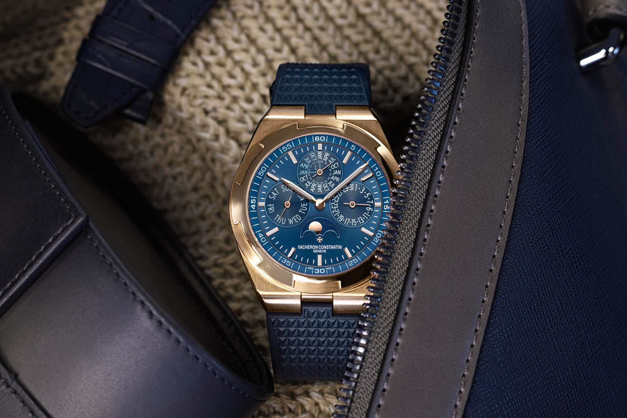 Vacheron Constantin Overseas Perpetual Calendar Ultra-Thin with a blue dial Ref. 4300V/000R-B509