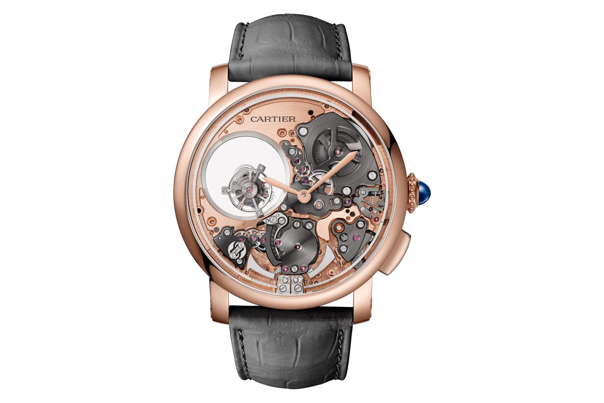 Cartier Rotonde de Cartier Minute Repeater Double Tourbillon watch WHRO0061 front closeup dial