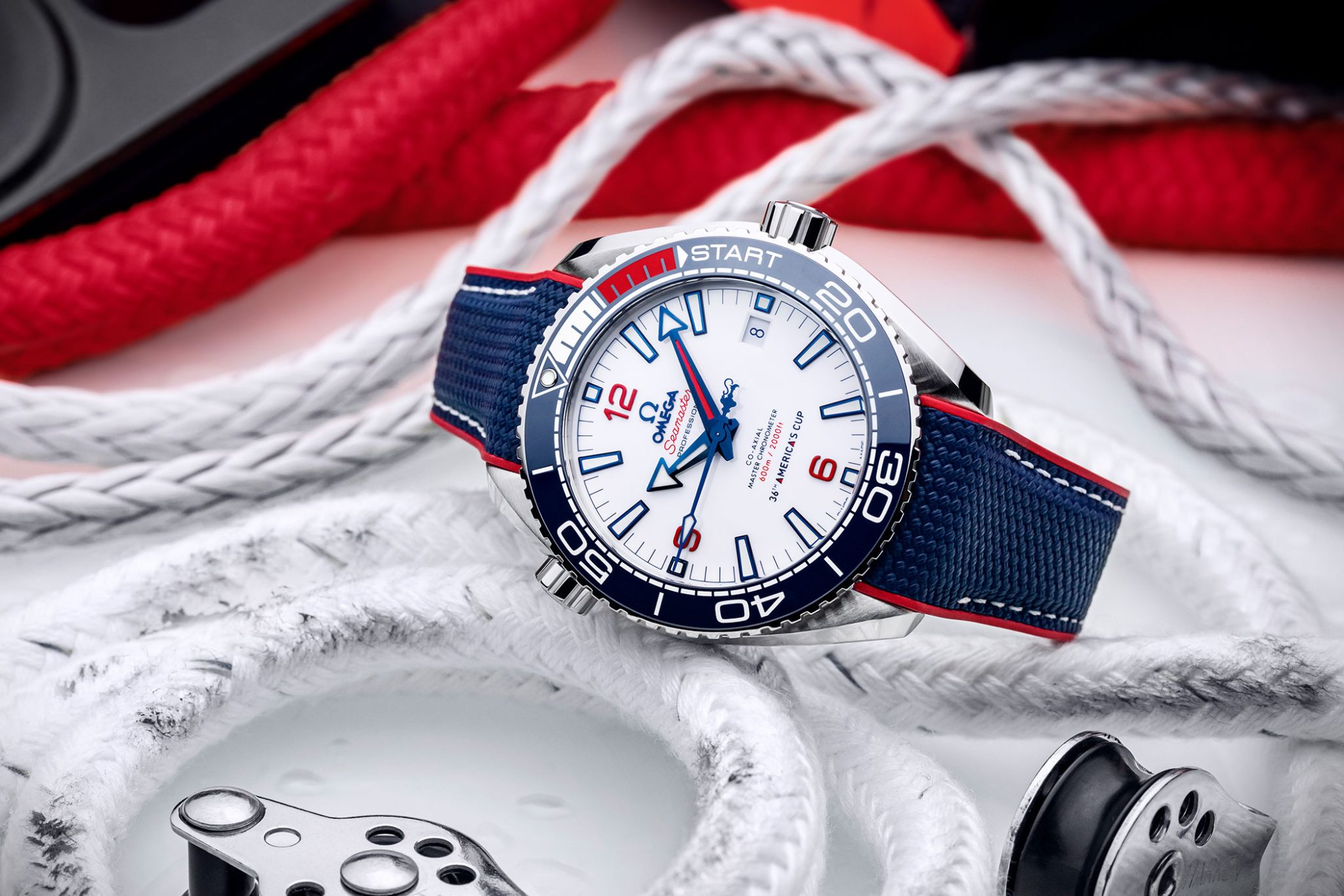 The new OMEGA Seamaster Planet-Ocean 36th America’s Cup Limited-Edition. OMEGA returns as America's Cup timekeeper in 2021