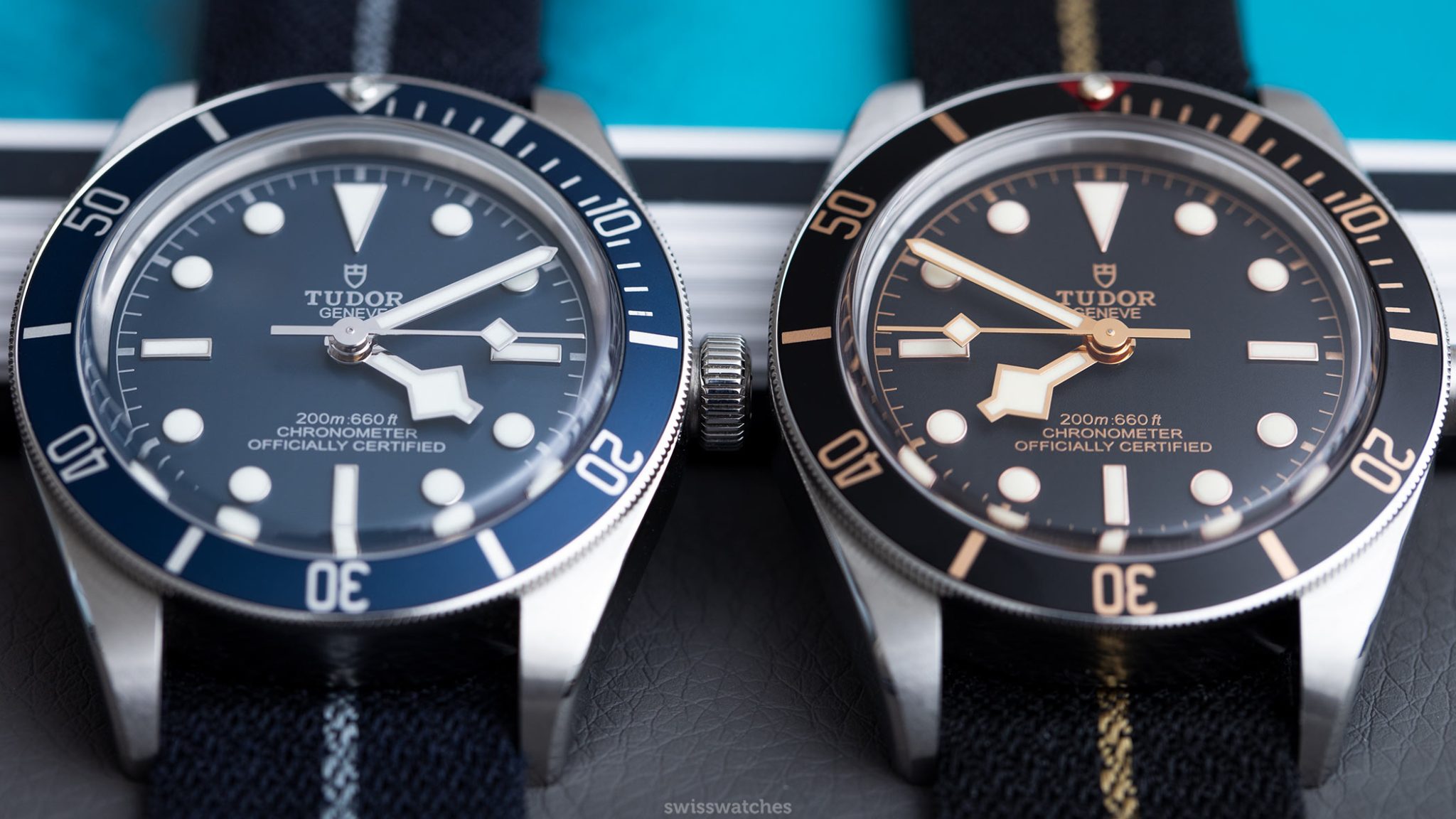 Bezel of the Tudor Black Bay Fifty-Eight Black and Blue