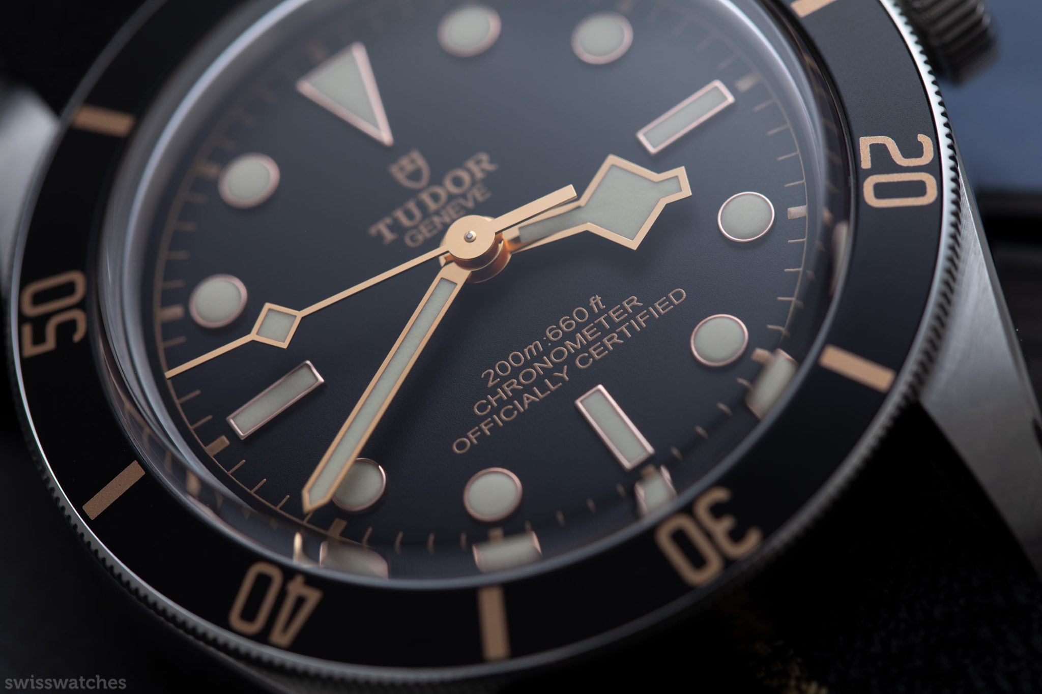 The Snowflake hands and Dial of the Black Bay Fifty-Eight