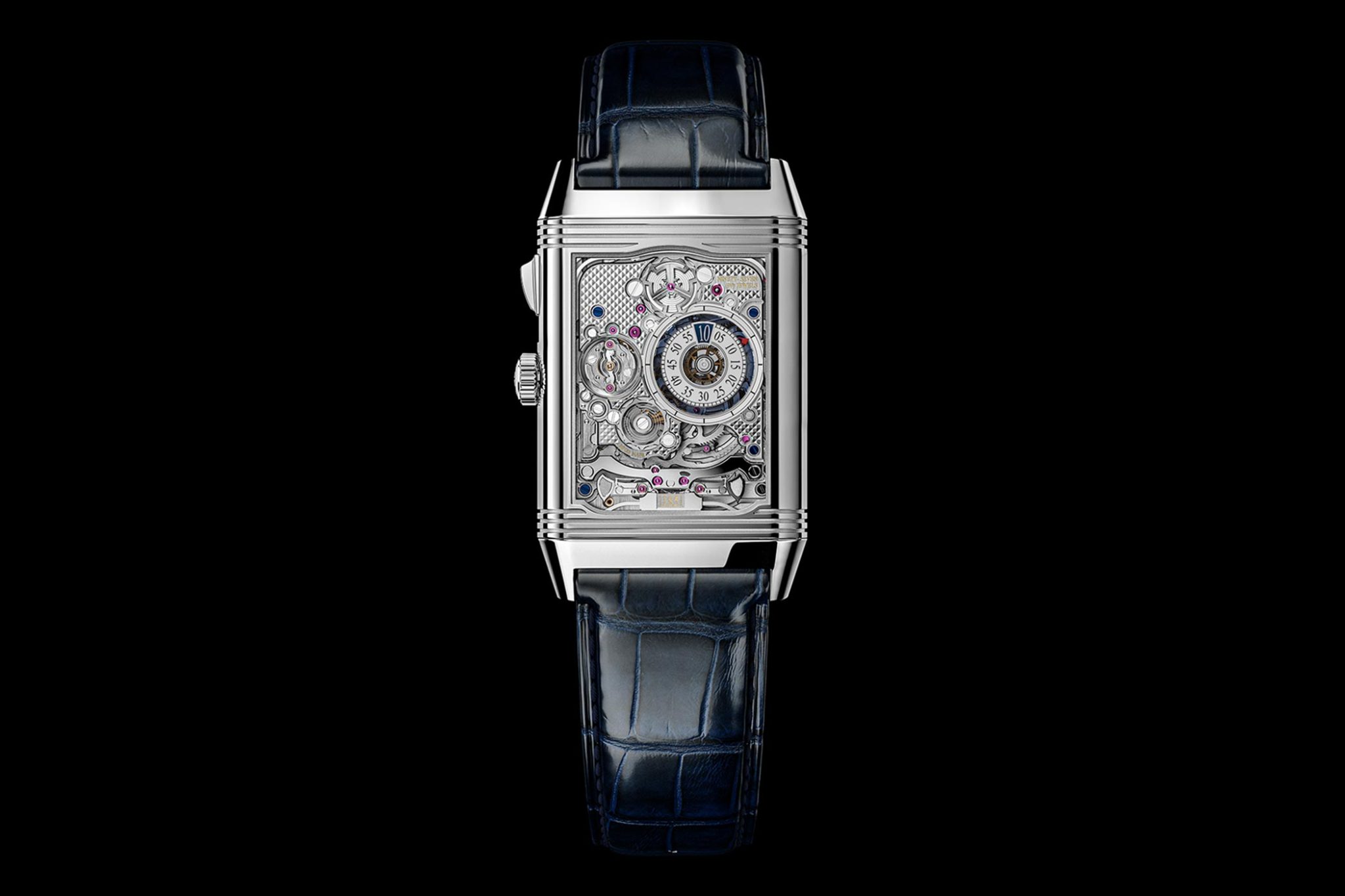Jaeger-LeCoultre-Reverso-Hybris-Mechanica-Calibre-185 second dial digital hours and minutes minute repeater