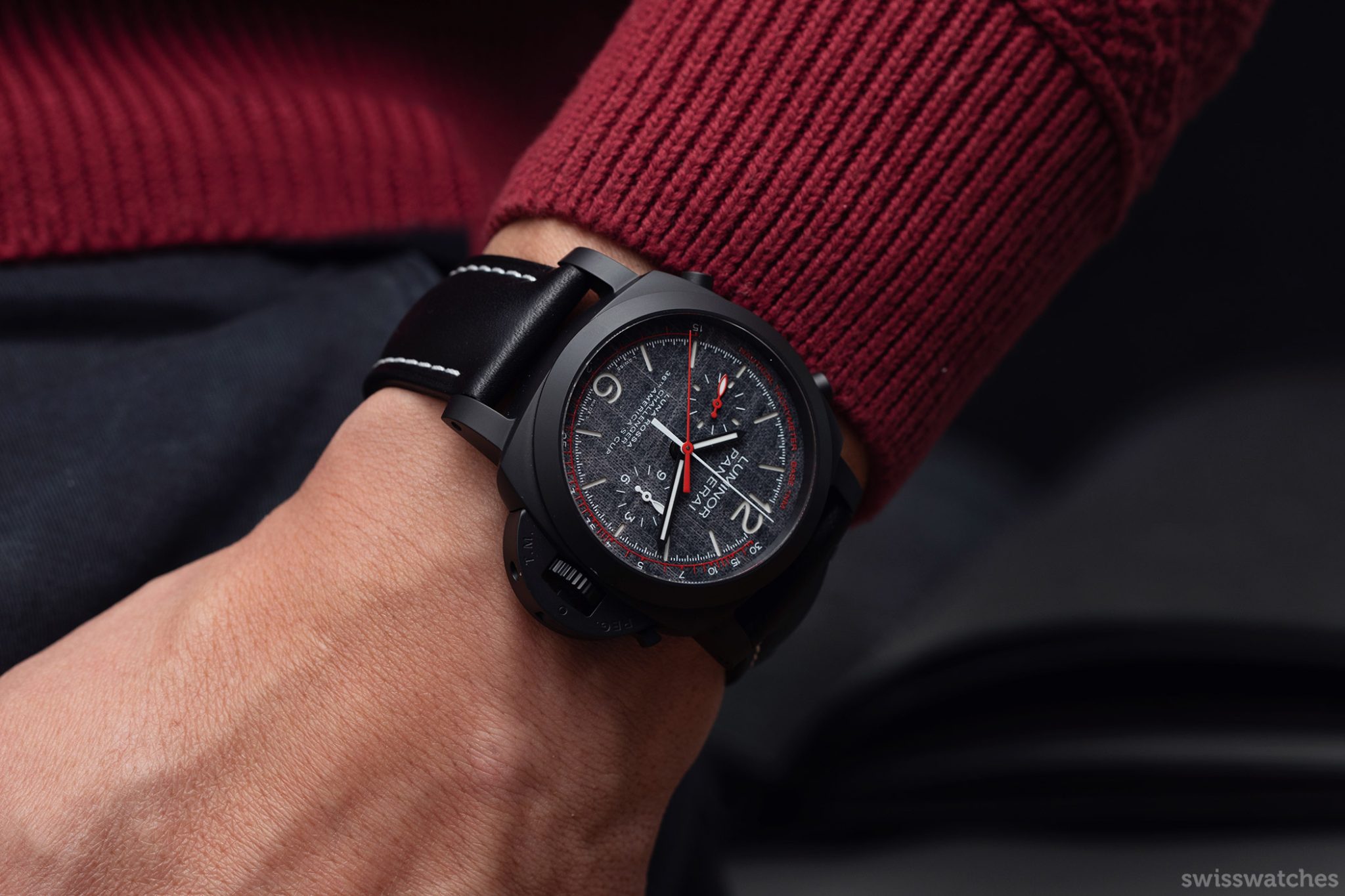 Panerai Luminor Luna Rossa Chrono Flyback 44mm PAM01037 wristshot