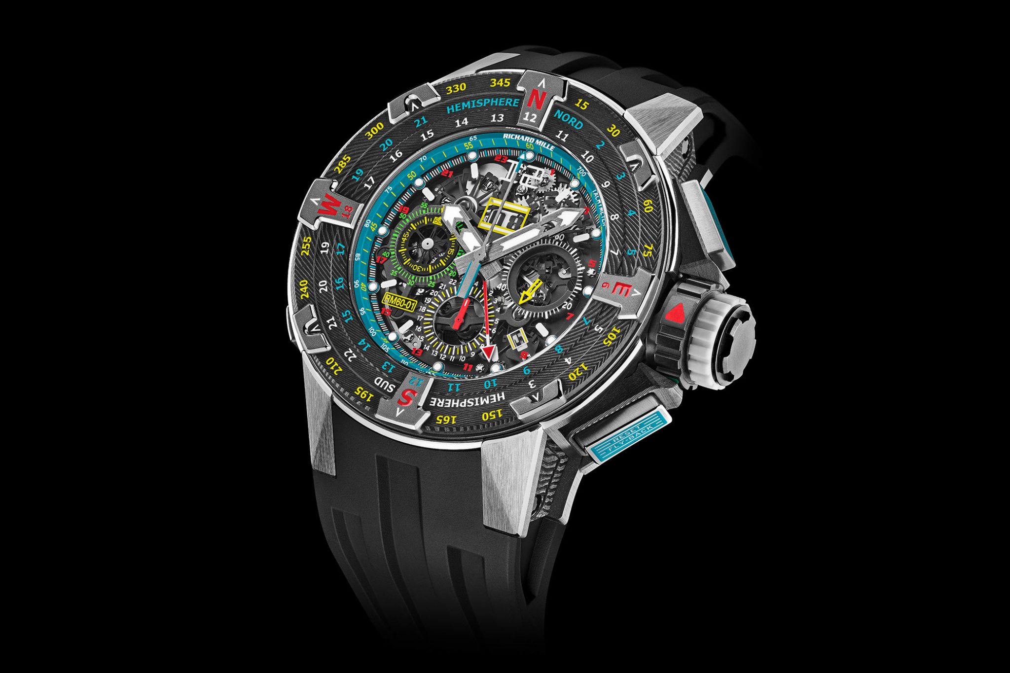 Richard Mille RM 60-01 Automatic Flyback Chronograph Les Voiles De St Barth Dial front