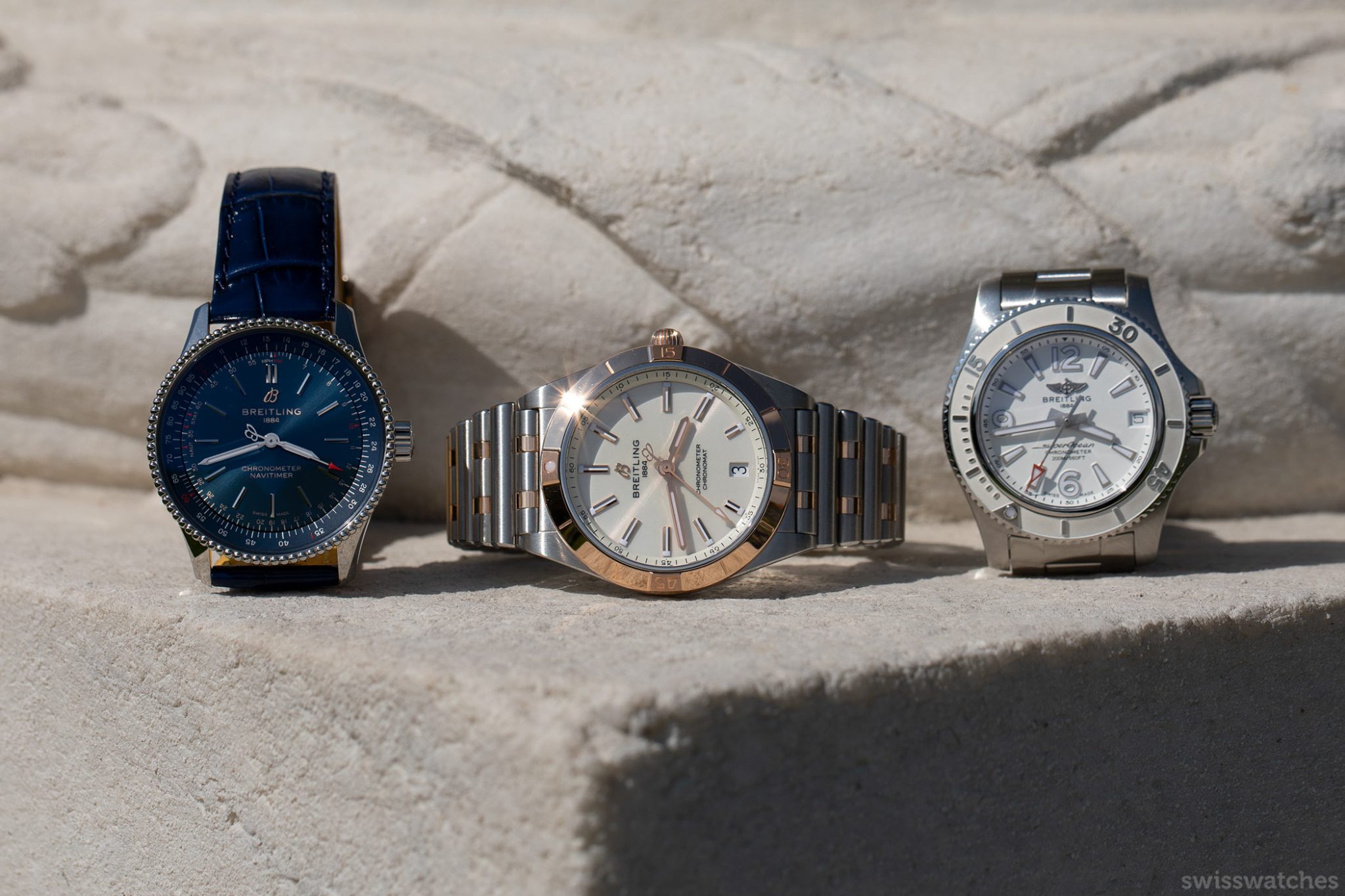 Breitling Superocean Automatic 36 Breitling Navitimer Automatic 35 Breitling Chronomat Automatic 36 Women's watch ladies' model overview trio