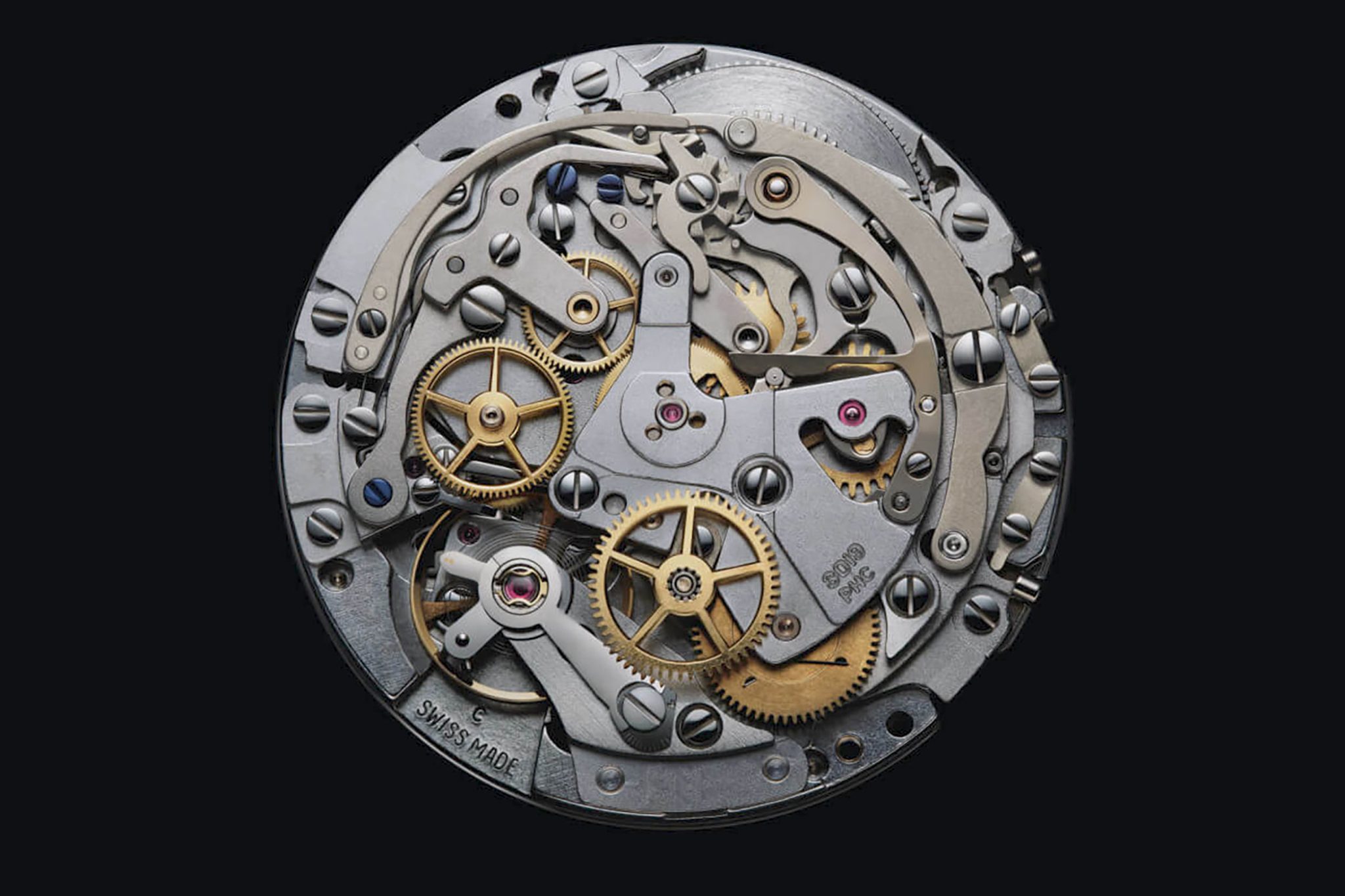 The inside of calibre Zenith ElPrimero 3019 PHC from1969
