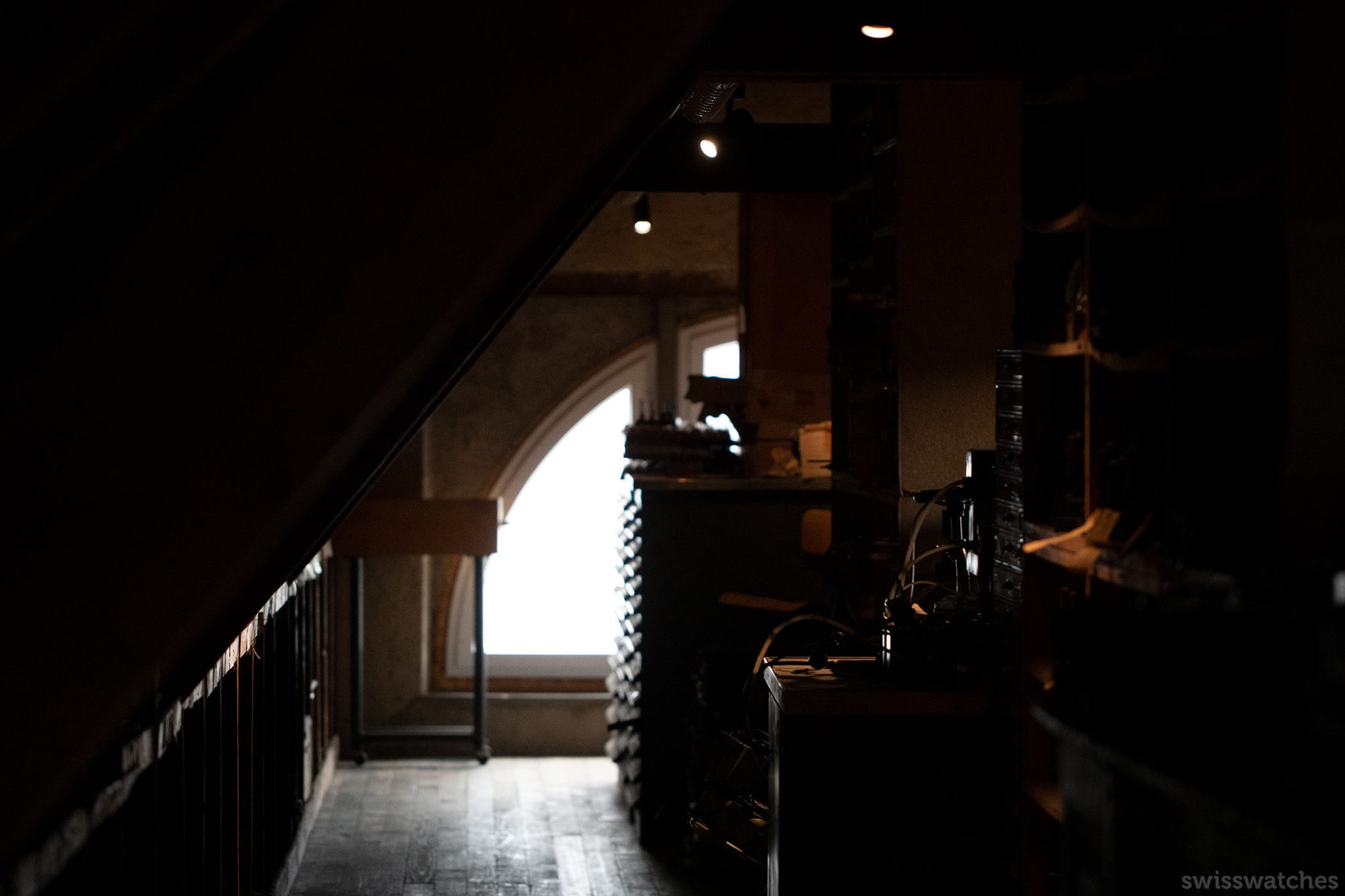 The corridor that leads to the watches creation at Charles Vermot Zenith manufacture