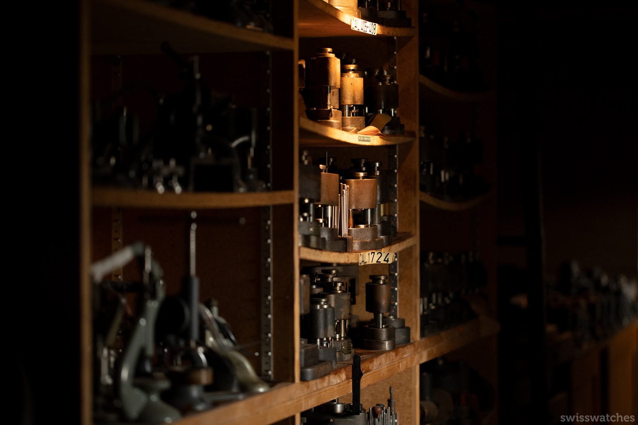 An old shelf sustaining heavy pieces from Charles Vermot Zenith Manufacture