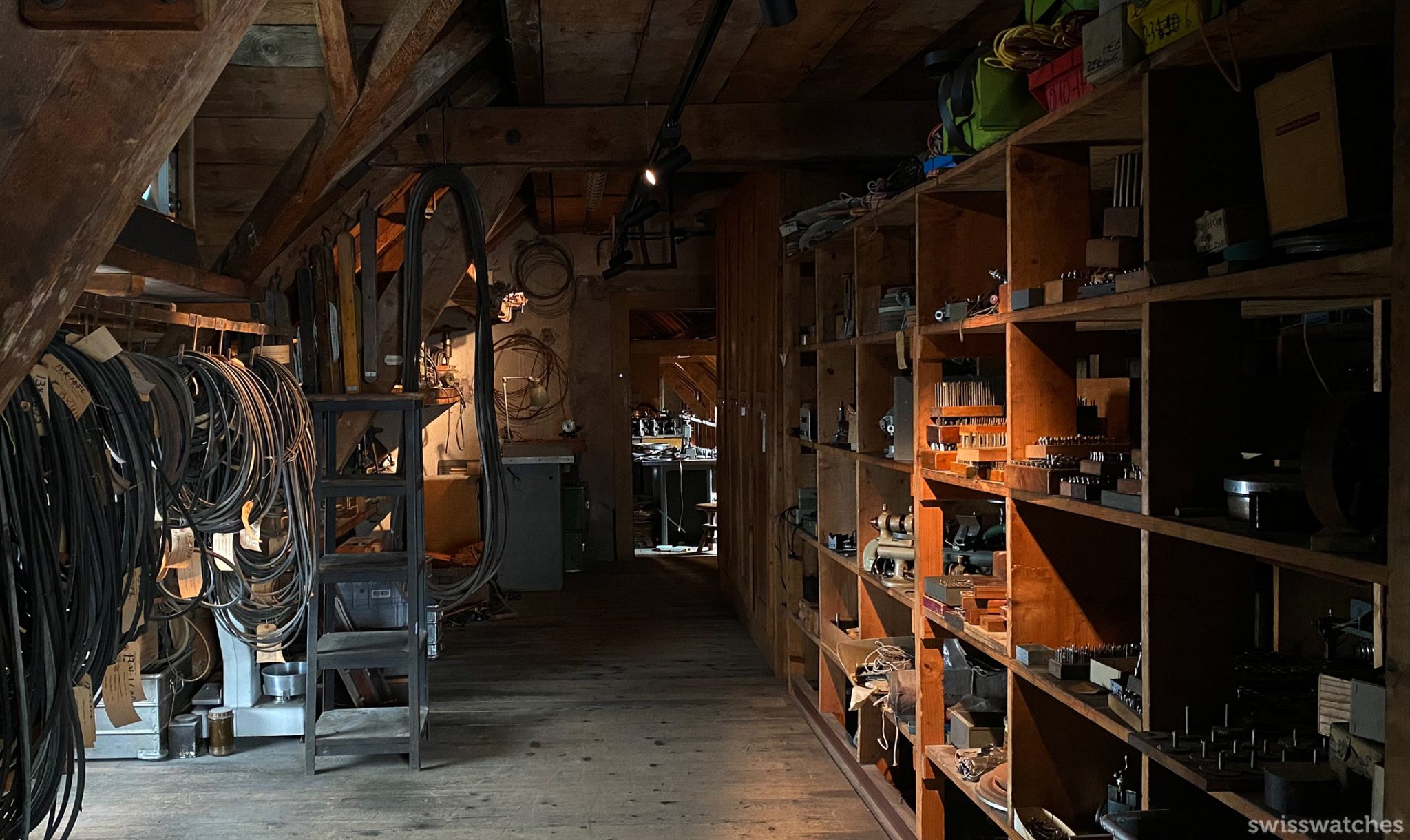 A repair workshop for watches open to the eyes of the visitors found in Charles Vermot Zenith manufacture