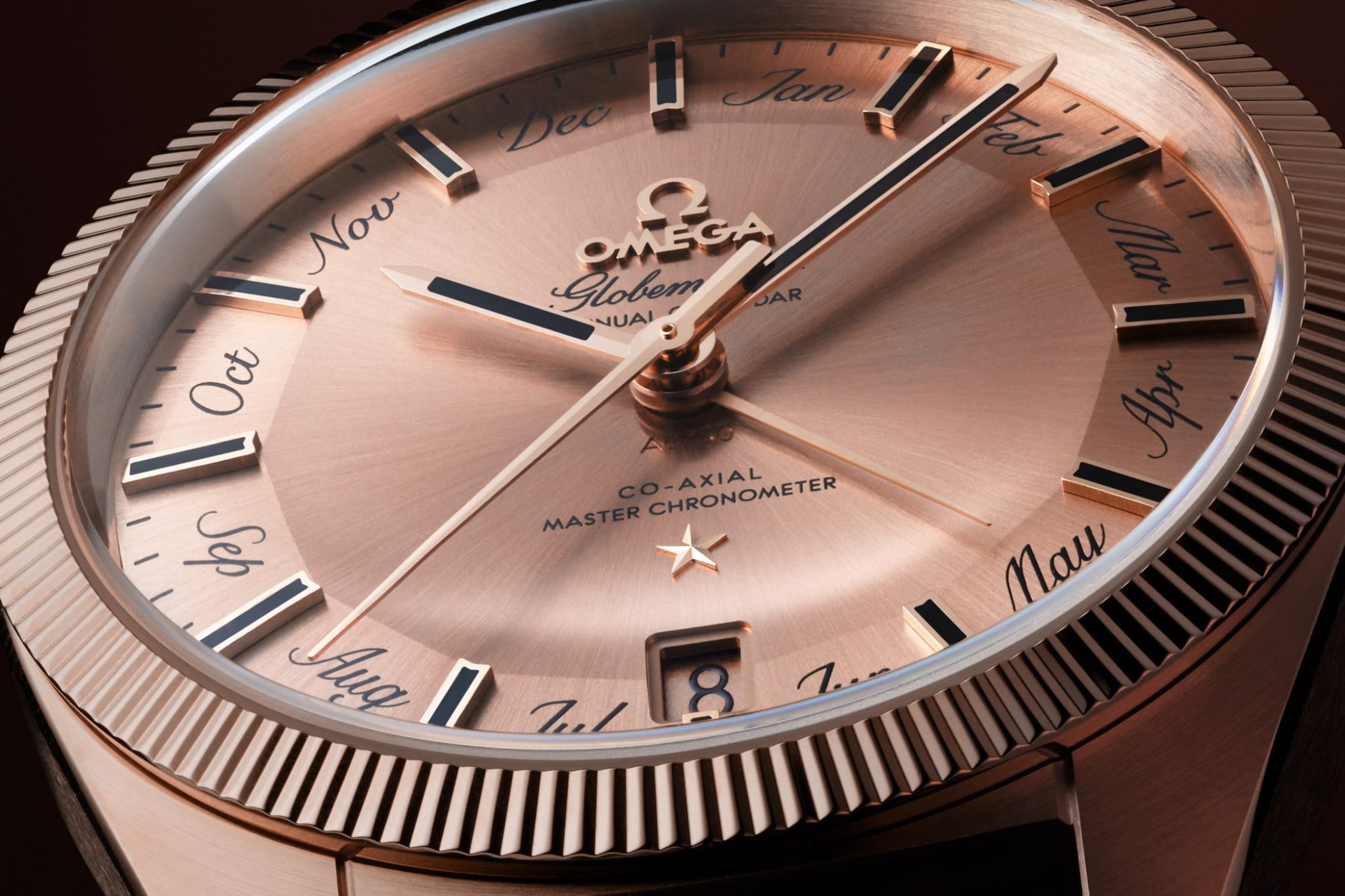 MEGA-Constellation-Globemaster-Annual-Calendar-Green-Burgundy-Gold-Dial