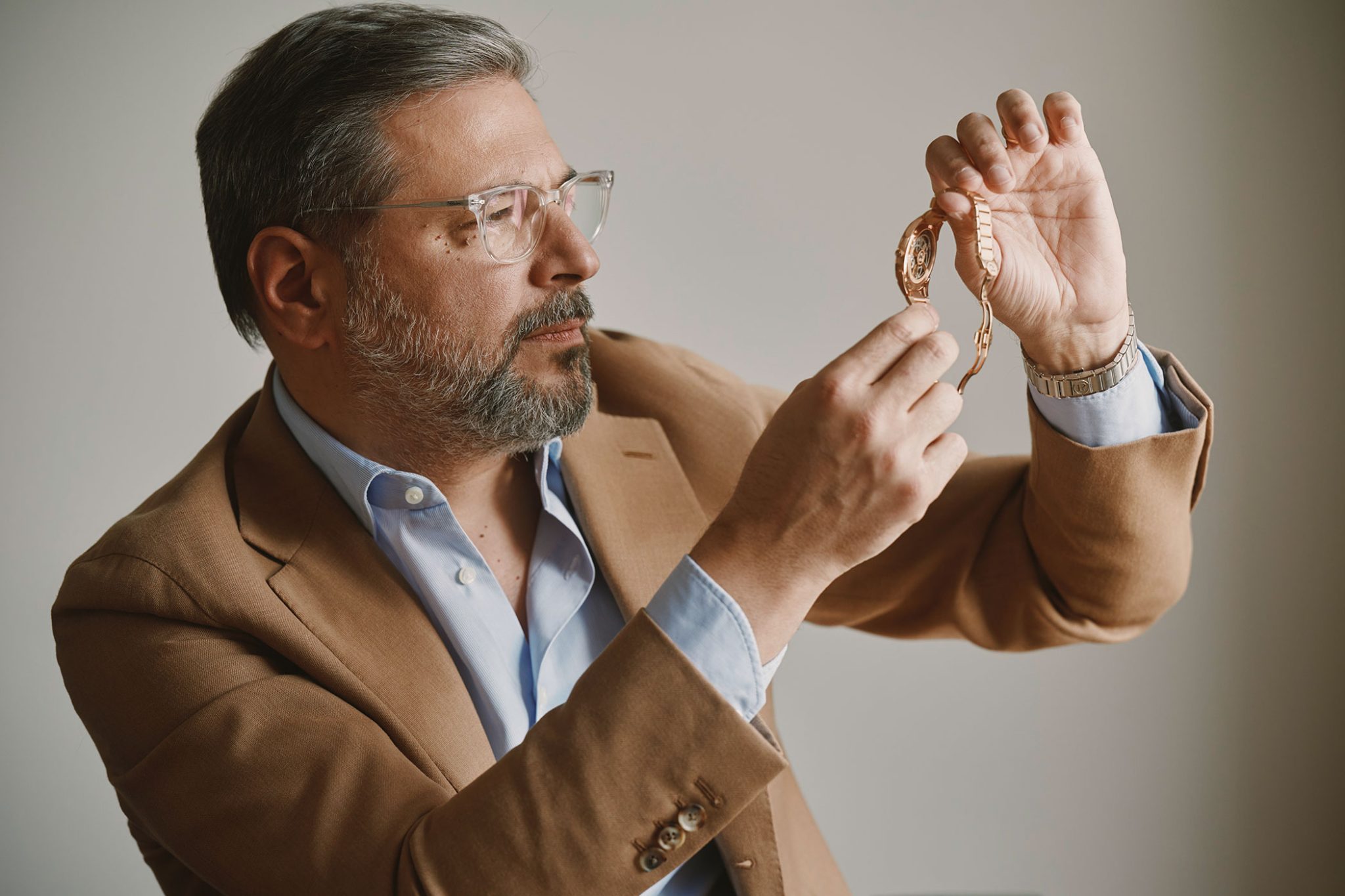 Guido-Terreni-CEO-of-Parmigiani-Fleurier-and-his-Tonda-PF-Line