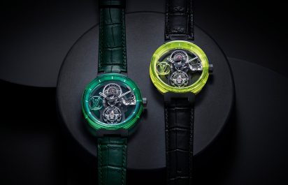 Louis-Vuitton-Tambour-Moon-Flying-Tourbillon-Poincon-de-Geneve-in-Green-and-Yellow