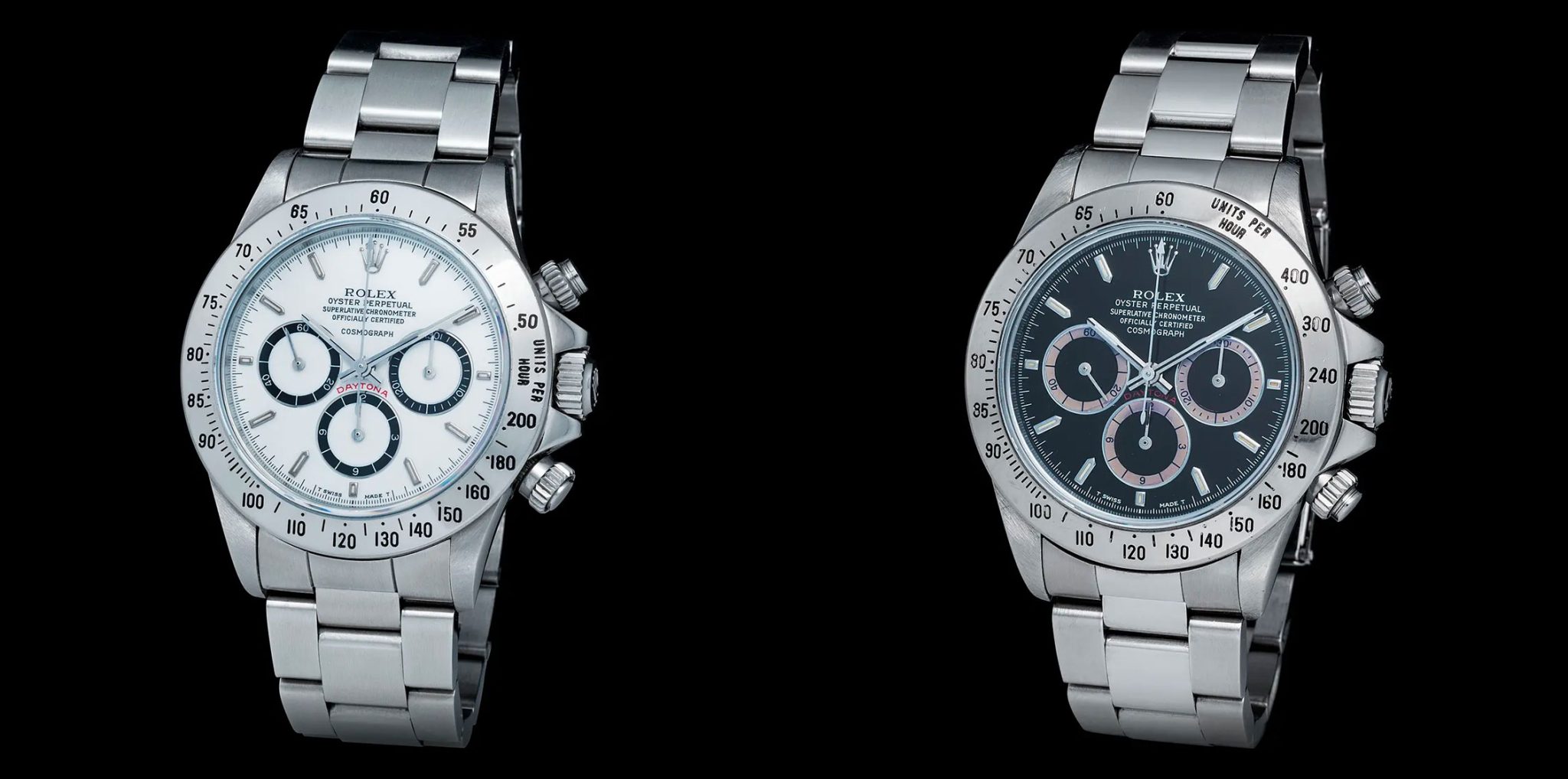 Rolex-Daytona-16520-Porcelain-Dial-Floating-Logo-and-Daytona-16520-Black-Patrizzi-Dial-MLG-2023-April-Lot-200