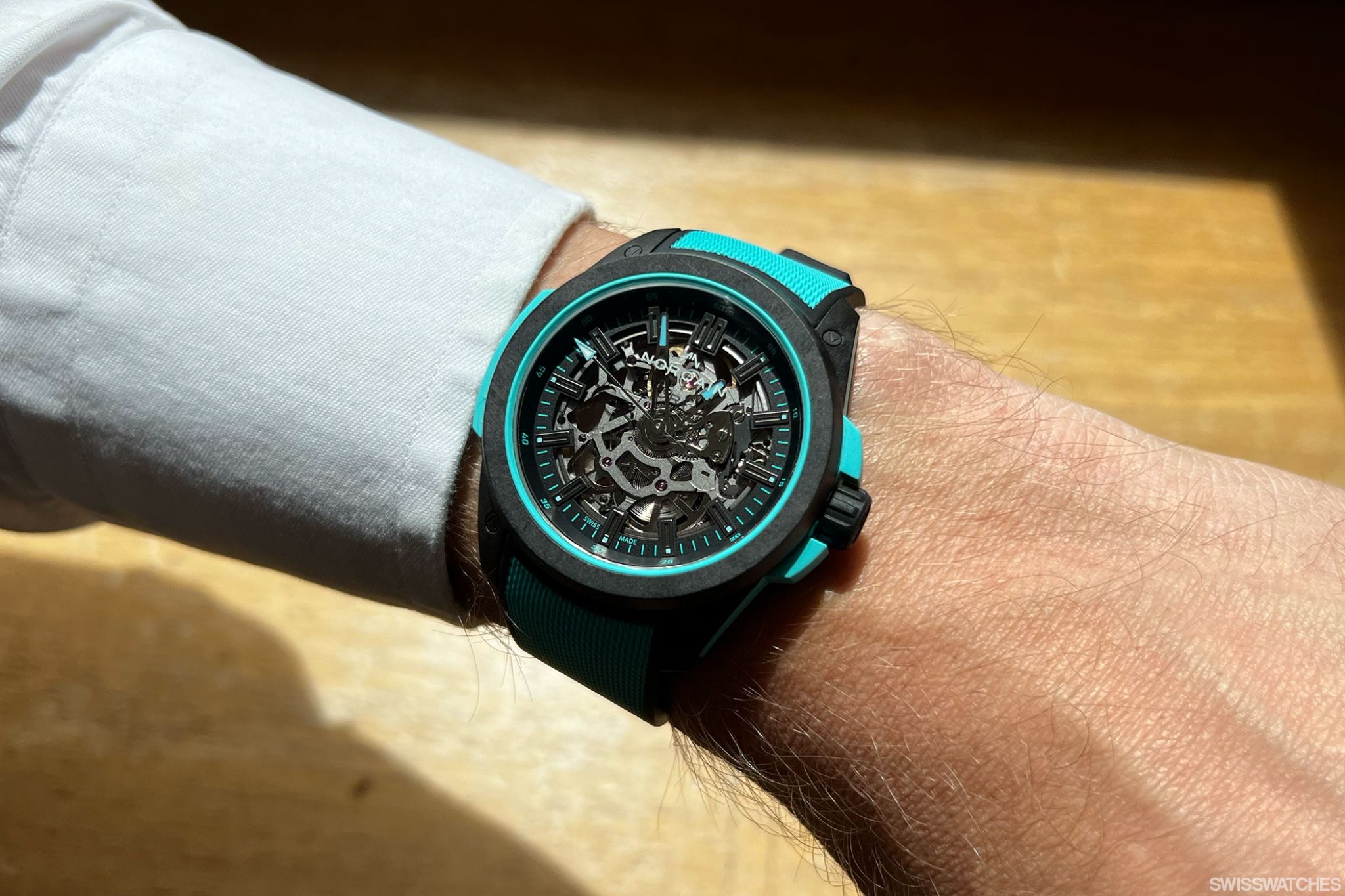 Norqain-Wild-One-Skeleton-Miami-Blue-Turquoise