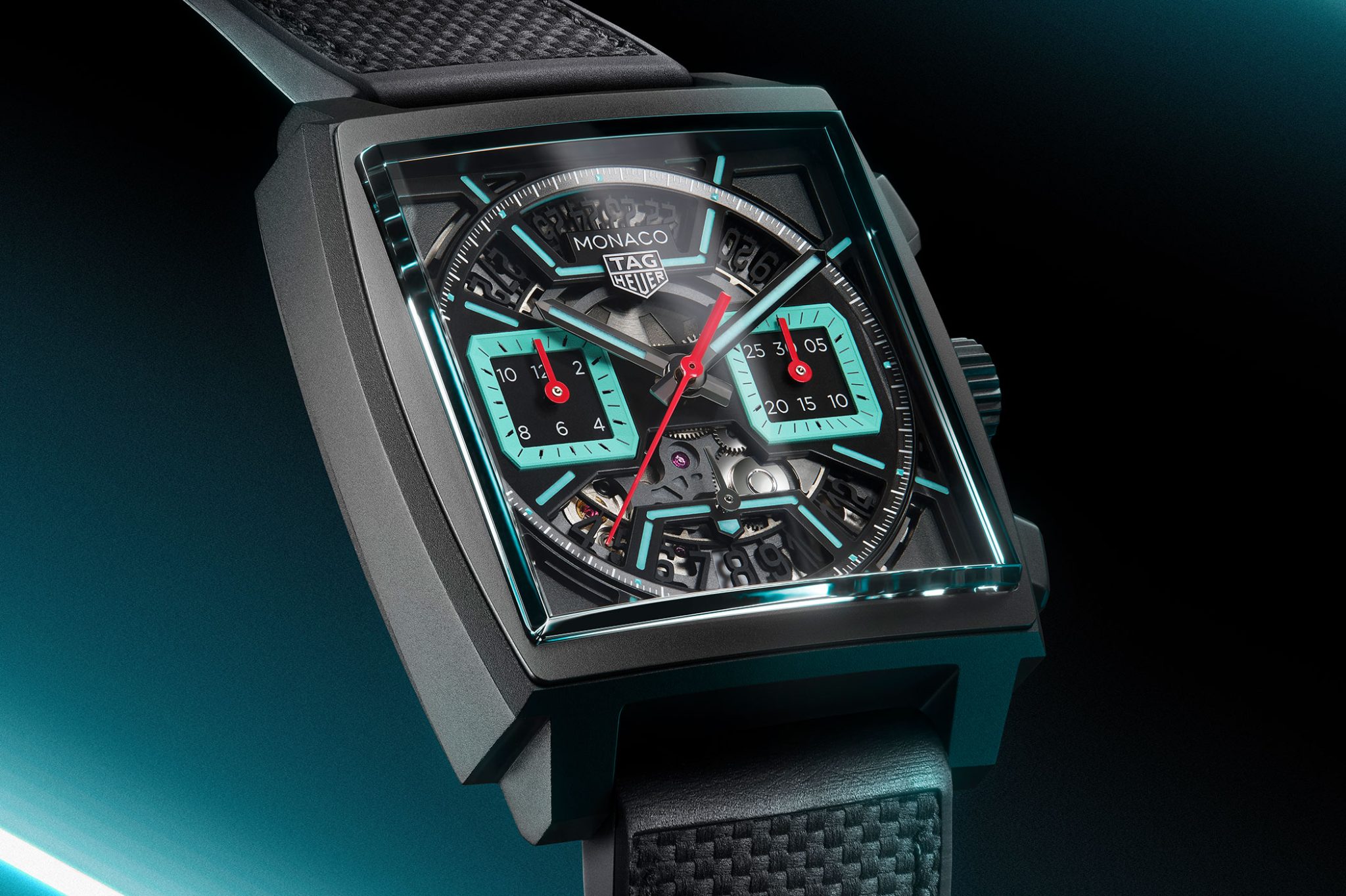 TAG-Heuer-Monaco-Chronograph-Skeleton-CBL2182FT6235-Titanium-Case-in-Turquoise