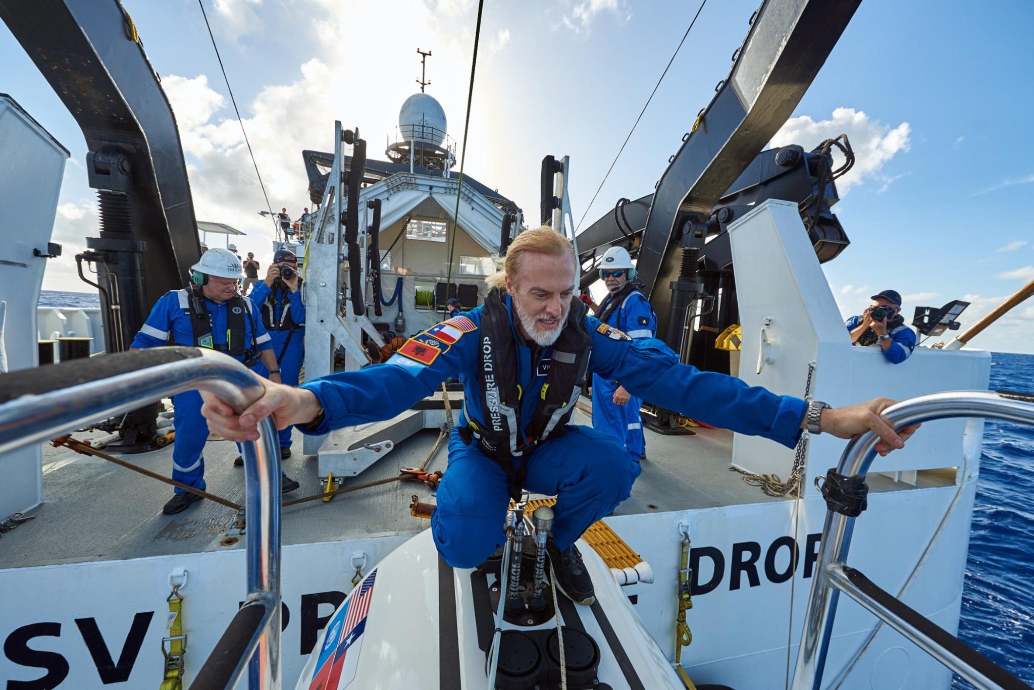 Vescovo boarding submarine