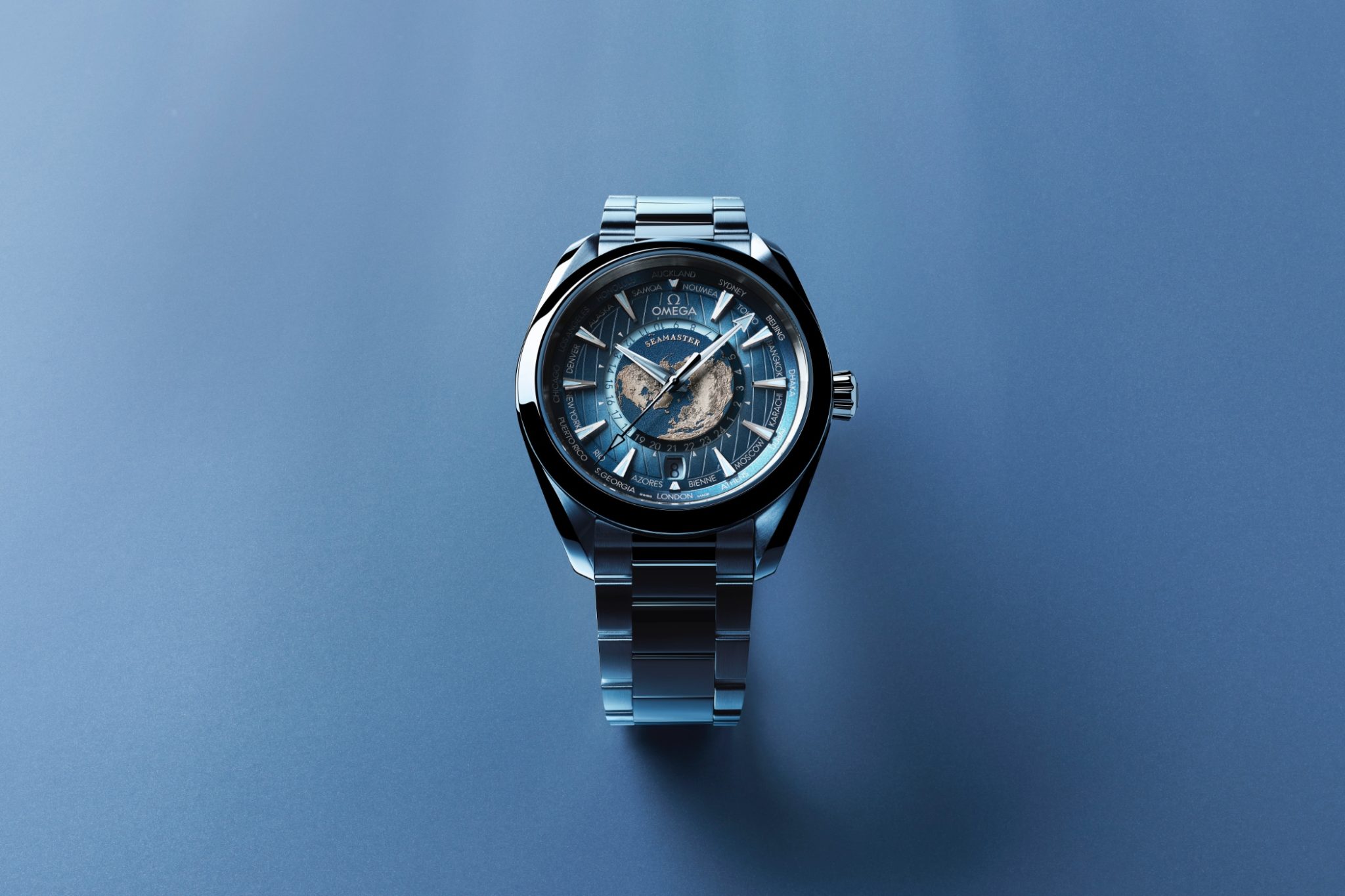 OMEGA-MYKONOS-Seamaster-Sumer-Blue-Aqua-Terra-Worldtimer-Bracelet