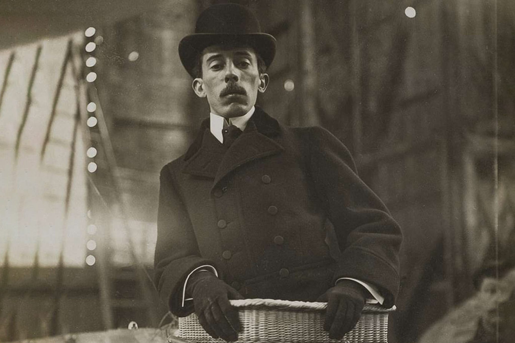 Alberto-Santos-Dumont-In-The-Passenger-Basket-Of-His-Zeppelin