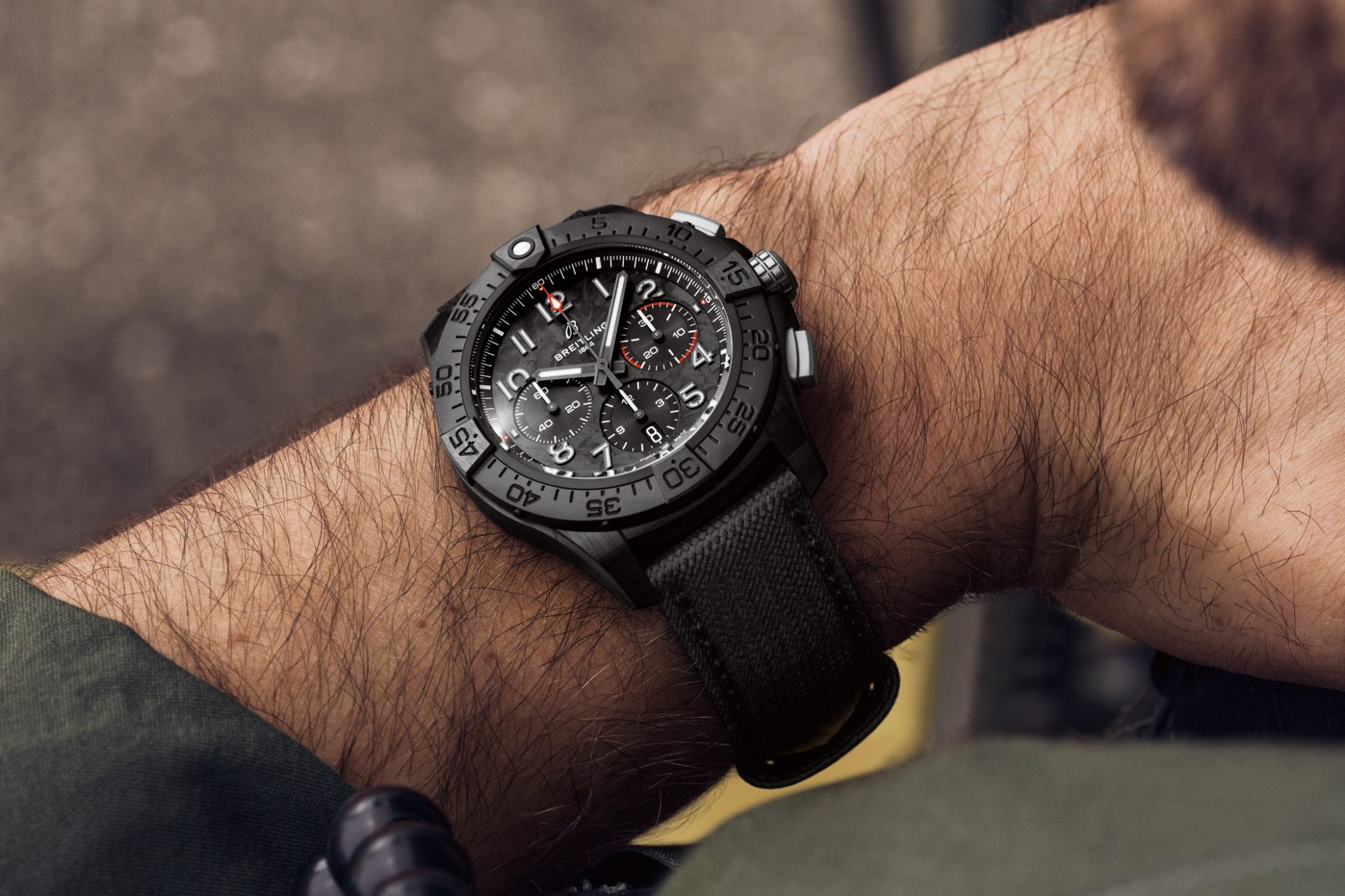 Breitling-Avenger-B01-Chronograph-44-Night-Carbon-Dial-Strap