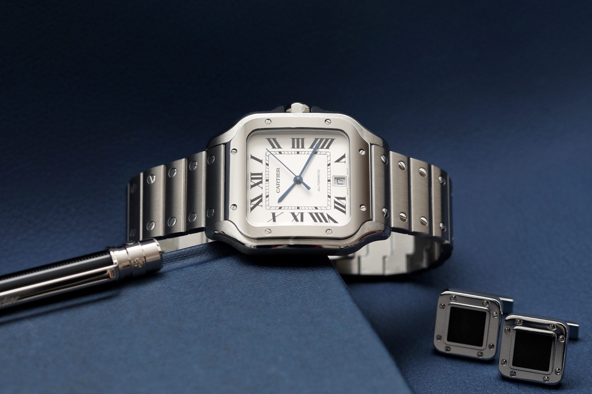 History-of-Cartier-Santos-Watch-Cartier-Santos-Automatic-in-Steel-Cover
