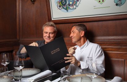 François-Paul Journe and Dominique Gauthier at the restaurant