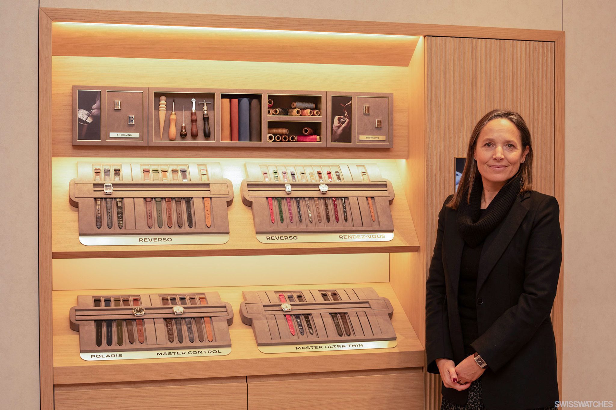 catherine-renier-ceo-of-jeager-lecoultre-with-watches-and-straps