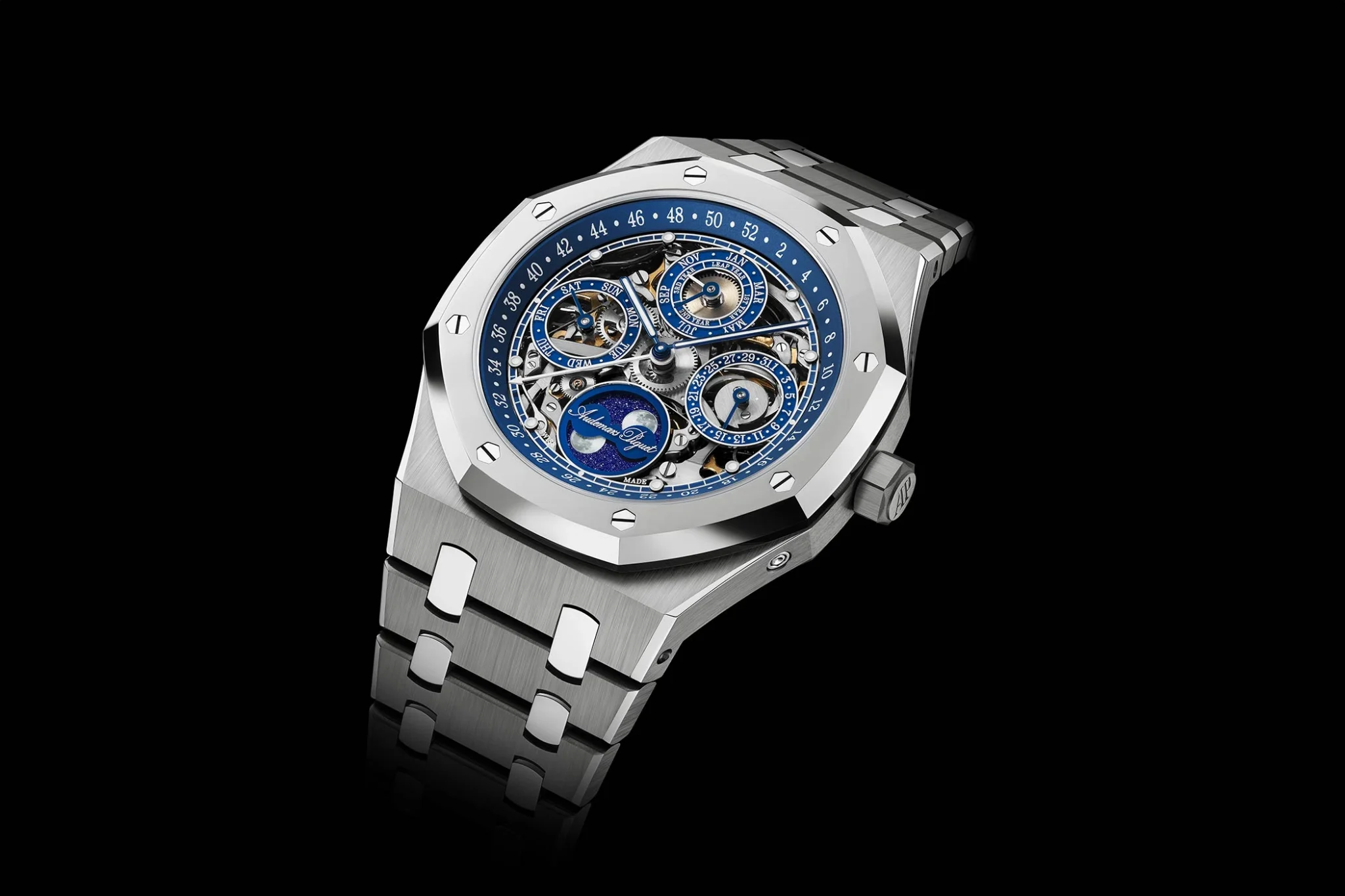 Audemars Piguet Royal Oak Perpetual Calendar Squelette “150th Anniversary” from the front