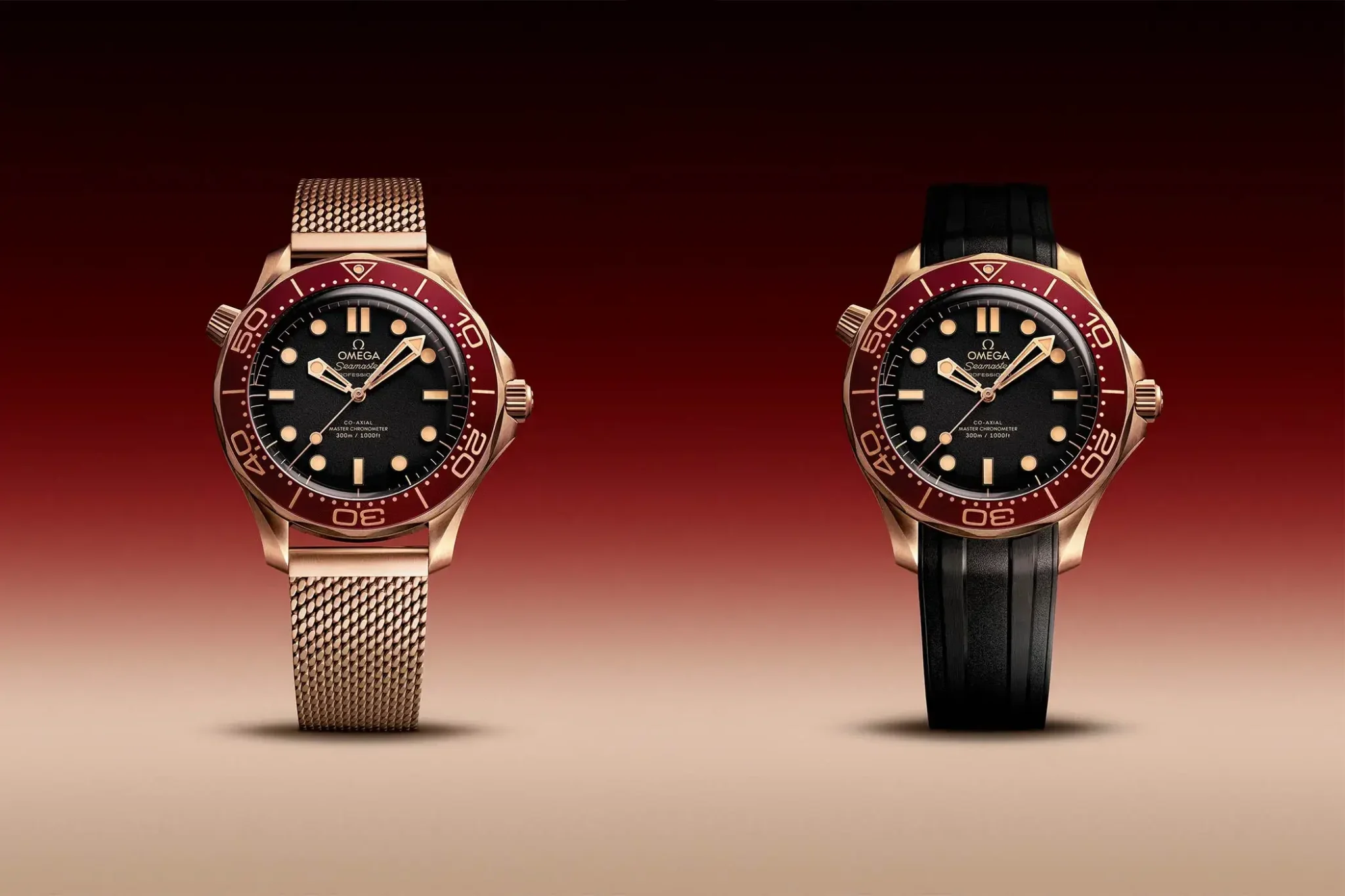omega-seamaster-diver-300m-bronze-gold-burgundy-mesh-rubber