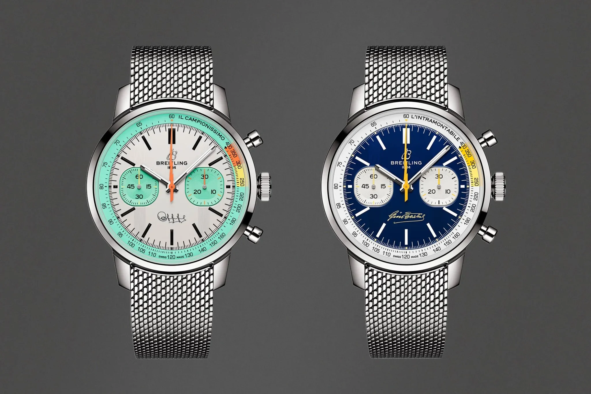 The Breitling Top Time B01 Gino Bartali is also available with a steel bracelet.