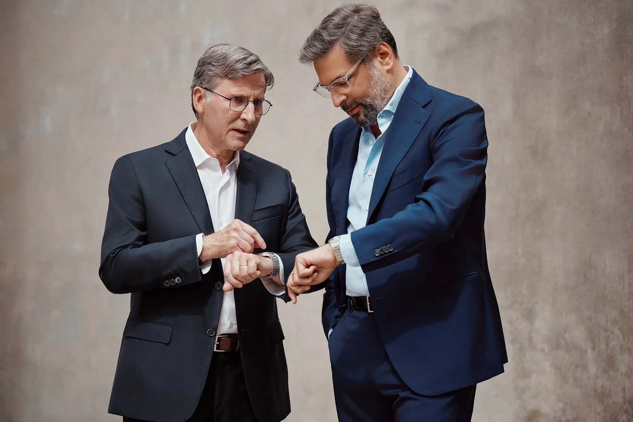 Parmigiani Fleurier founder Michel Parmigiani and CEO Guido Terreni.