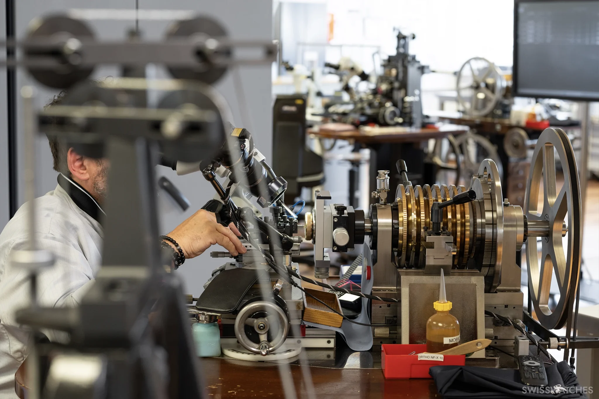 At the Breguet manufacture, traditional guilloché machines are still used to create intricate dial patterns