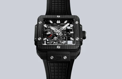 The case of the Hublot Square Bang Tourbillon 4-Day Power Reserve, reference 805.QD.0170.RX.