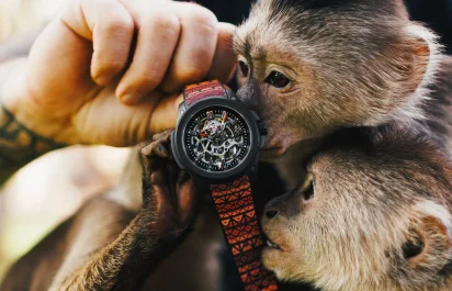 The Norqain Wild ONE Skeleton 42mm Hakuna Mipaka Limited Edition N3000-07Q17-B24-R01 with apes.