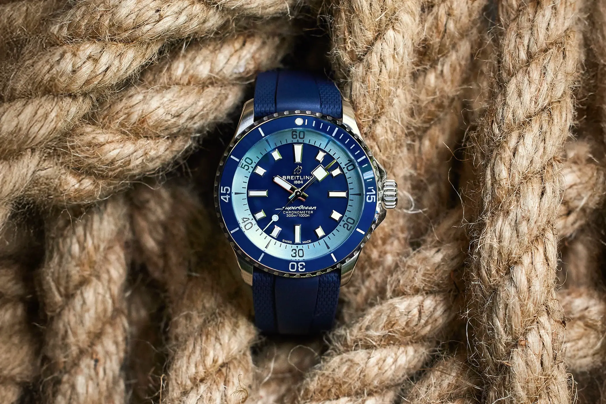 The Breitling Superocean Sylt Limited Edition reference A173759A1C1S1 in a frontal view.