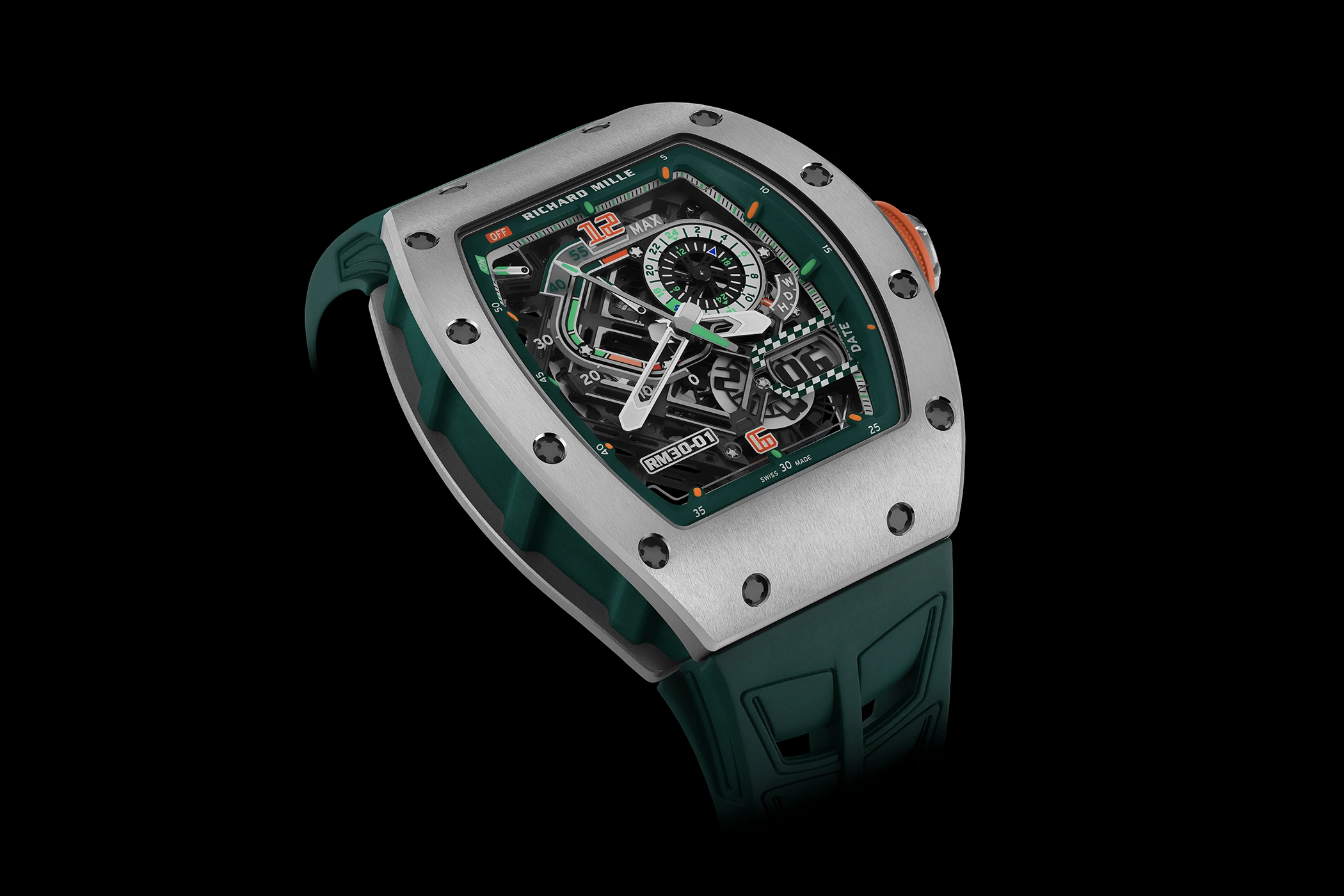 The dial of the Richard Mille RM 30-01 Automatic Le Mans Classic (second view).