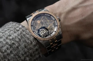 The Roger Dubuis Excalibur MT Dr. Woo RDDBEX1125 on the wrist.
